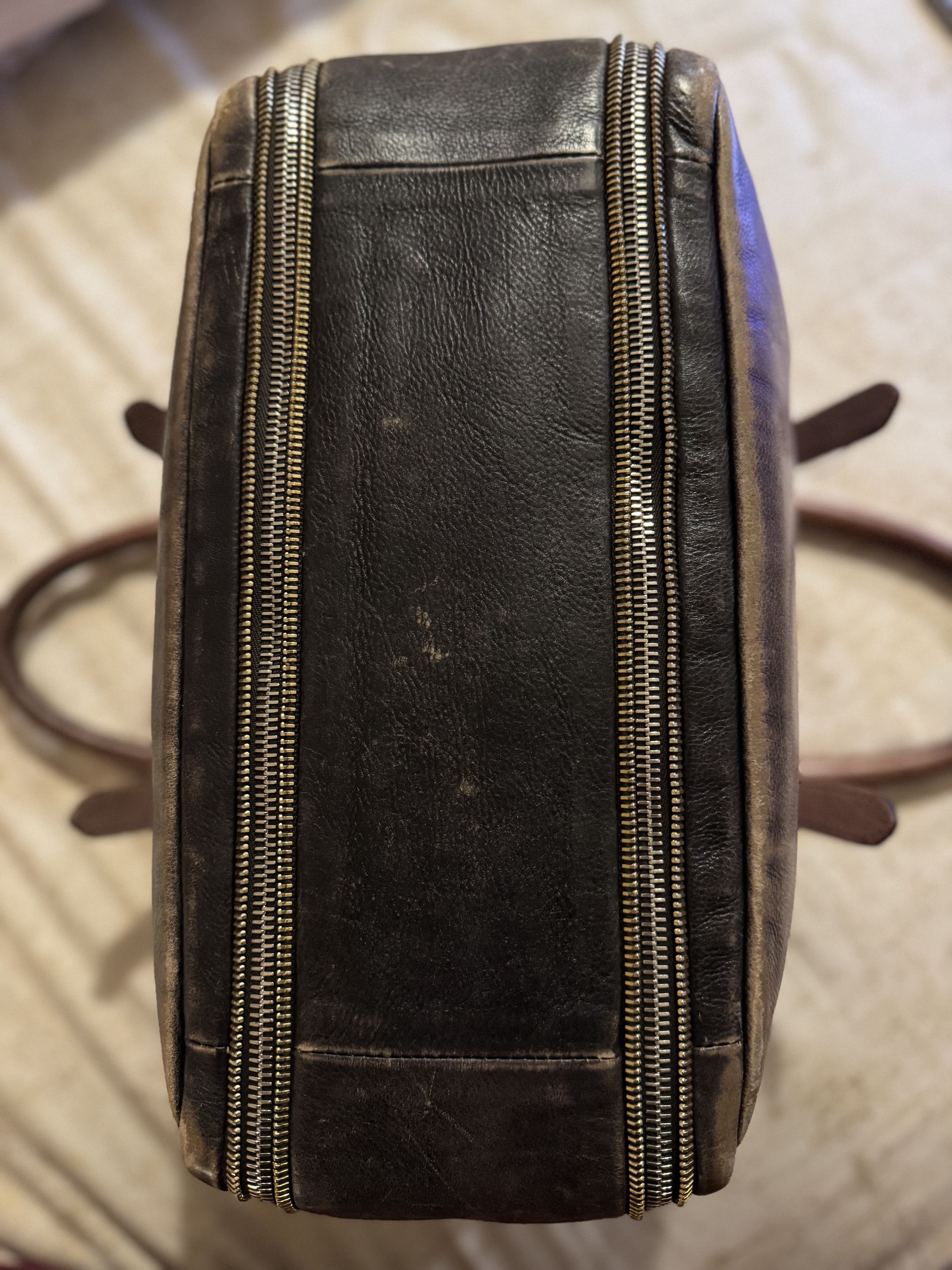 Prada PRADA Ardesia/Nudo Ombre Glace Leather Zippers Satchel Bag Size ONE SIZE - 7 Thumbnail