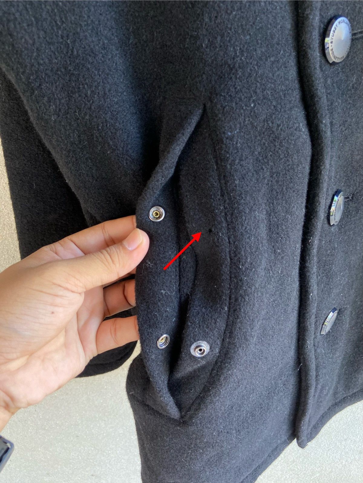 Stussy Vintage Stussy wool pea coat jacket size L Size US L / EU 52-54 / 3 - 7 Thumbnail