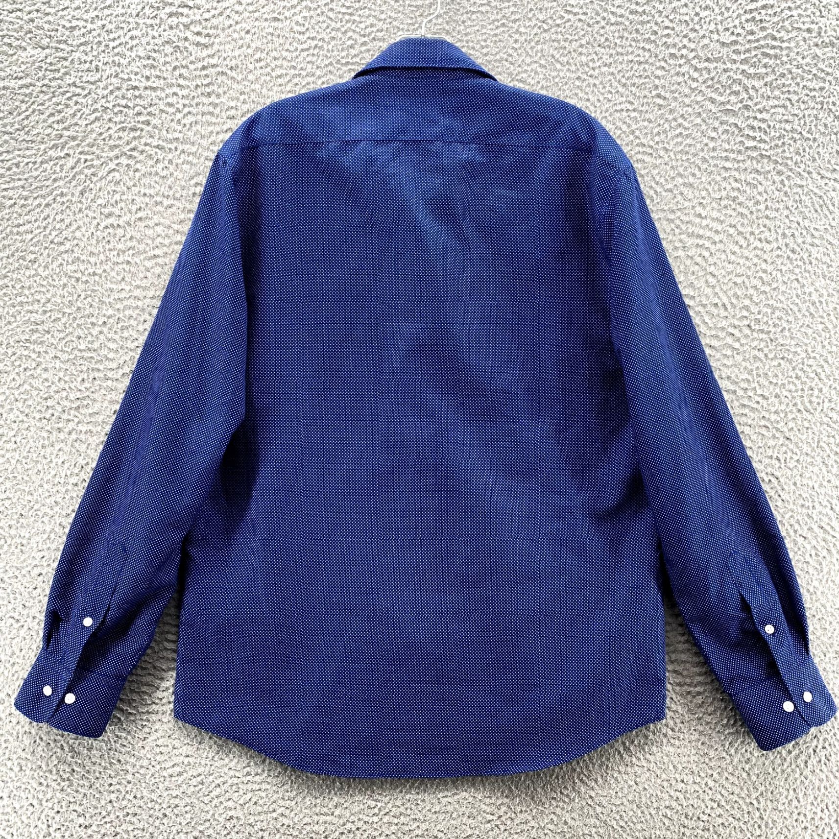 Nicole Miller Nicole Miller Dress Shirt Men's M 15-15.5 Blue Polka Dot Flip Cuff Office Preppy Shirt Dress Shirt Mens M 15-15.5 Blue Polka Dot Flip Cuff Size 40R - 6 Thumbnail