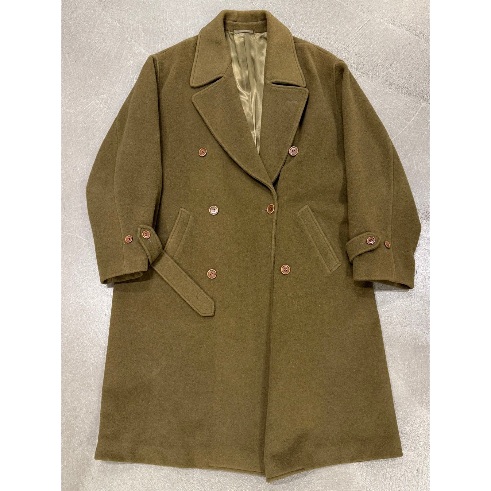 Versace 1990s Gianni Versace olive wool double-breasted overcoat Size US L / EU 52-54 / 3 - 1 Thumbnail