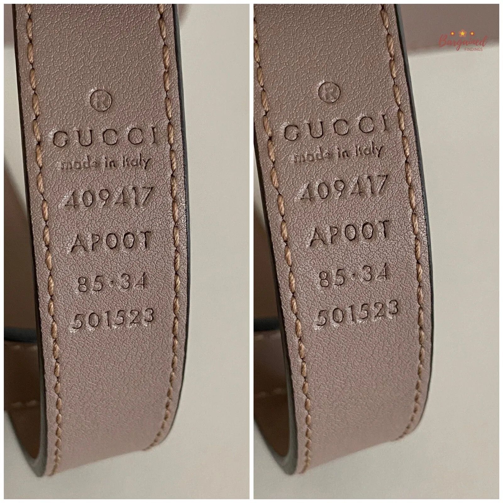 Gucci Gucci Porcelain Rose Calfskin Leather Double G Buckle Belt Size 30 - 3 Thumbnail