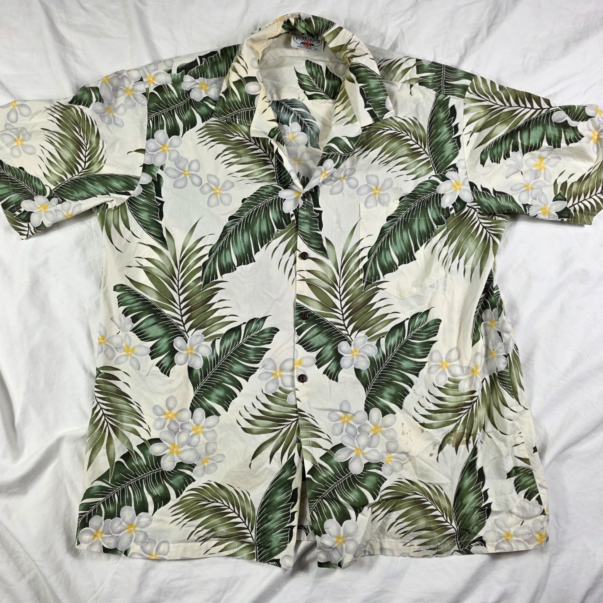 Pacific Legend Vintage Pacific Legend Mens Size XL White Hawaiian Shirt Pal Size US XL / EU 56 / 4 - 1 Thumbnail