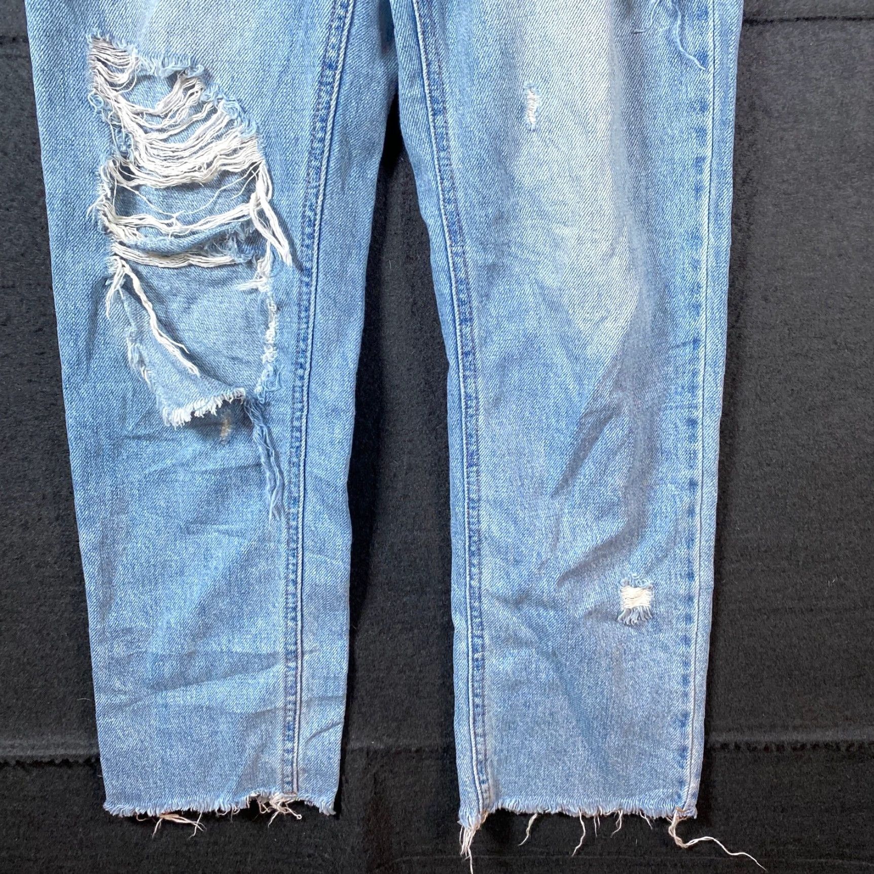 Bdg BDG Womens Jeans Blue Denim Button Fly High Rise Slim Straight Distressed 25 Size 42" / US 20 - 3 Thumbnail