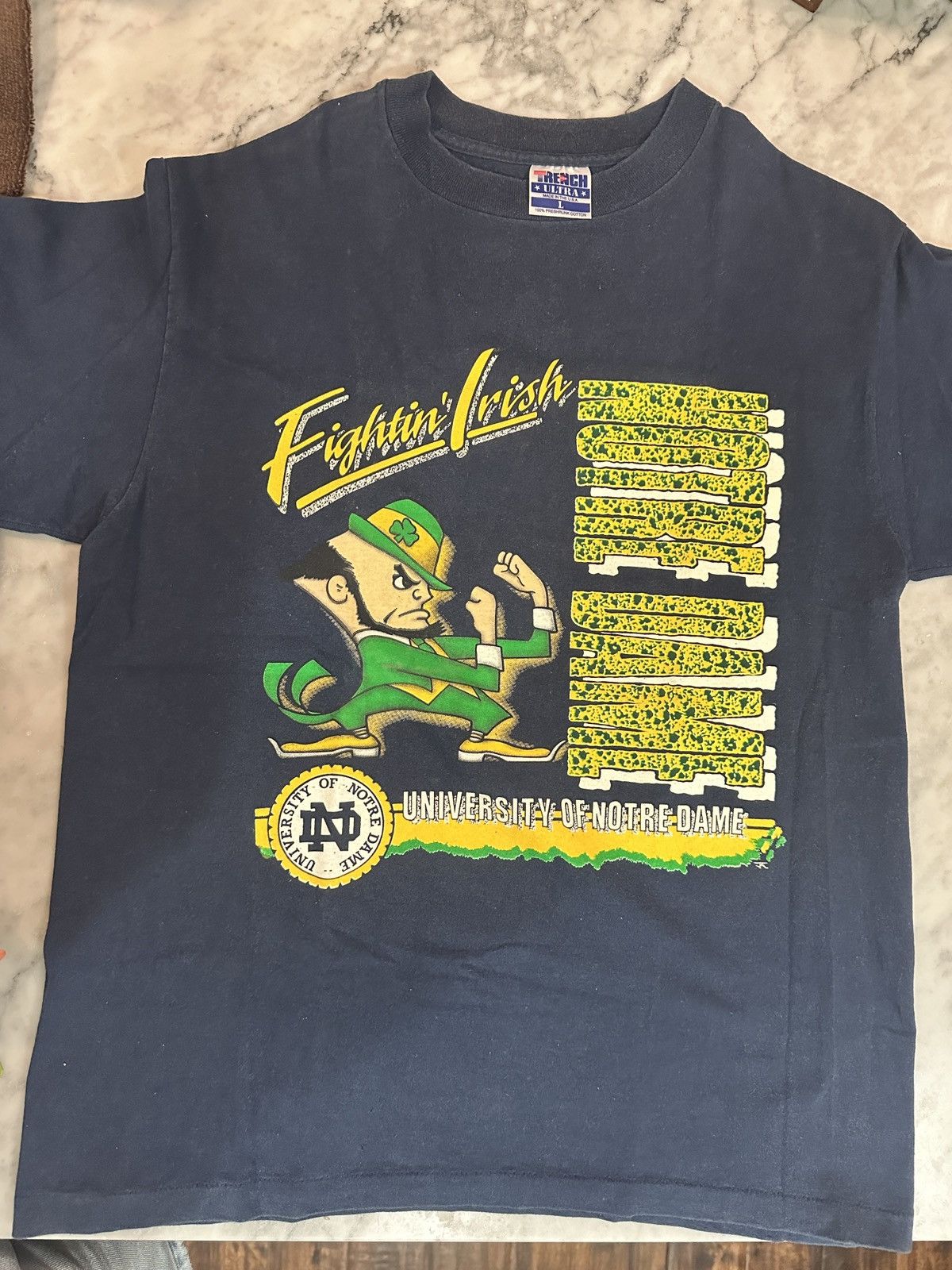 Other Vintage Notre Dame Fighting Irish Tee Trench Mfg USA L Size US L / EU 52-54 / 3 - 1 Thumbnail