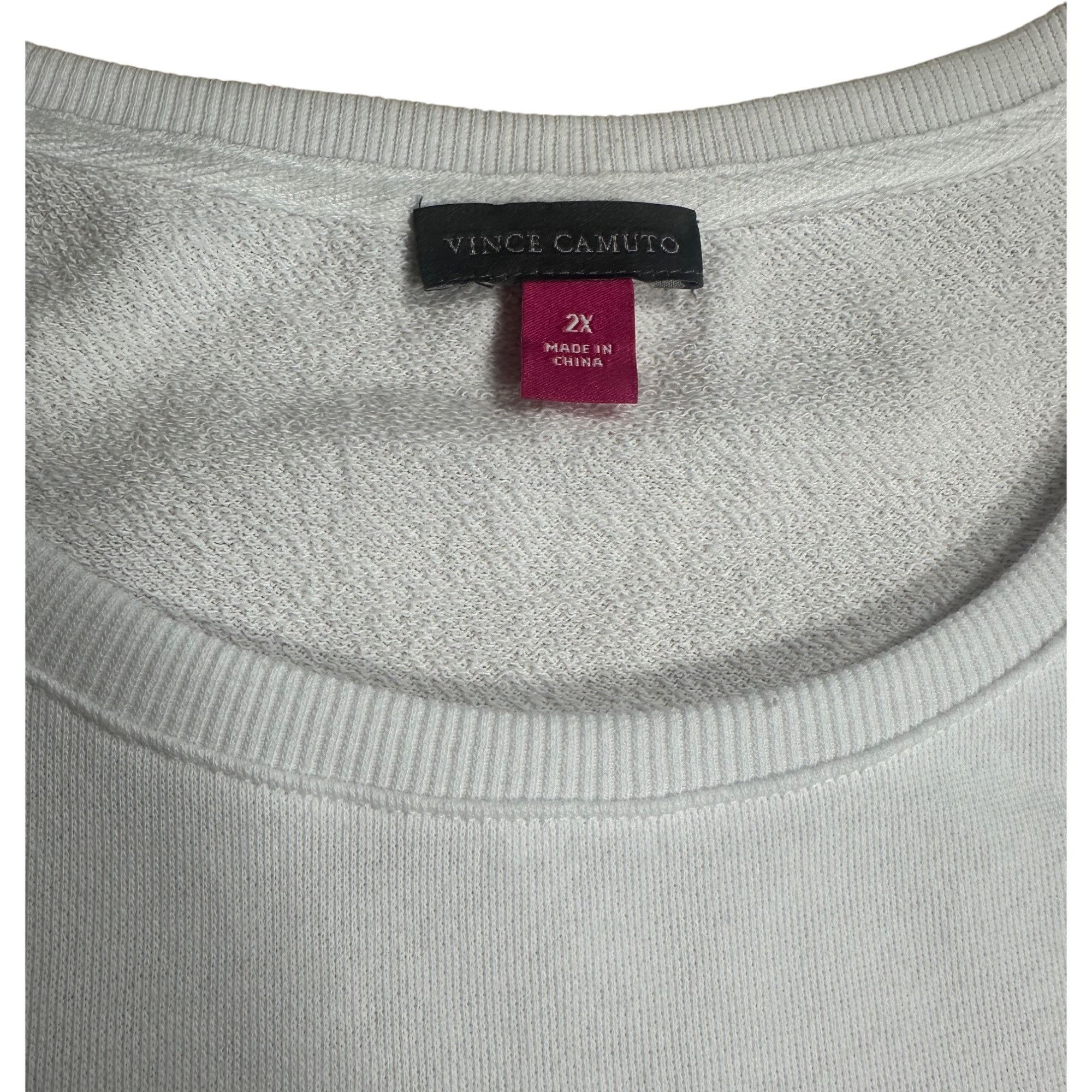 Vince Camuto Vince Camuto Cold Shoulder Snap Top – Ultra White, Plus Size Size XXL / US 16-18 / IT 52-54 - 2 Thumbnail