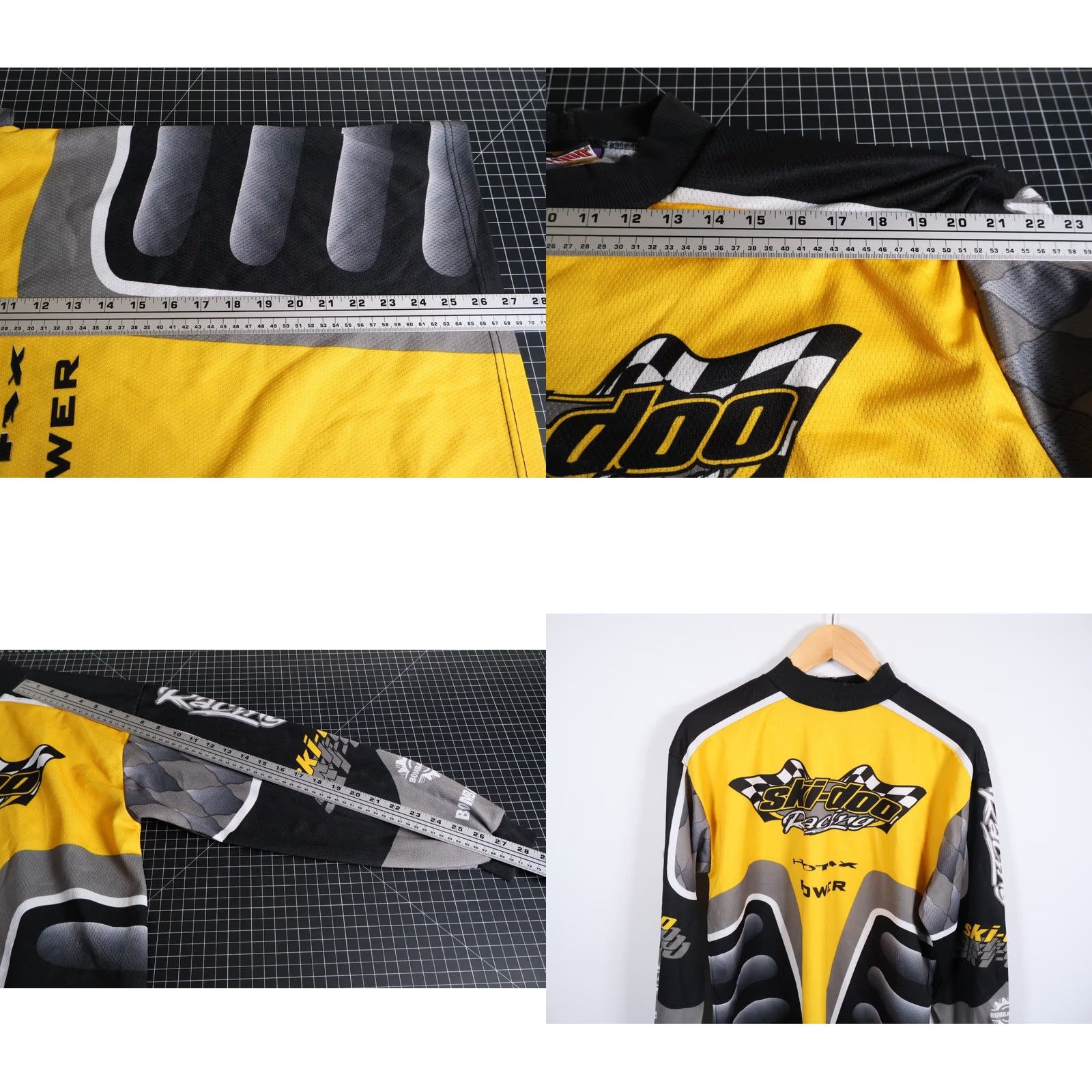 Vintage Ski-Doo Rotax Power Jersey Men's Large Yellow Black Snowmobile Canada VTG Graphic Print Jersey T-Shirt Mock Neck Logo Size US L / EU 52-54 / 3 - 8 Thumbnail