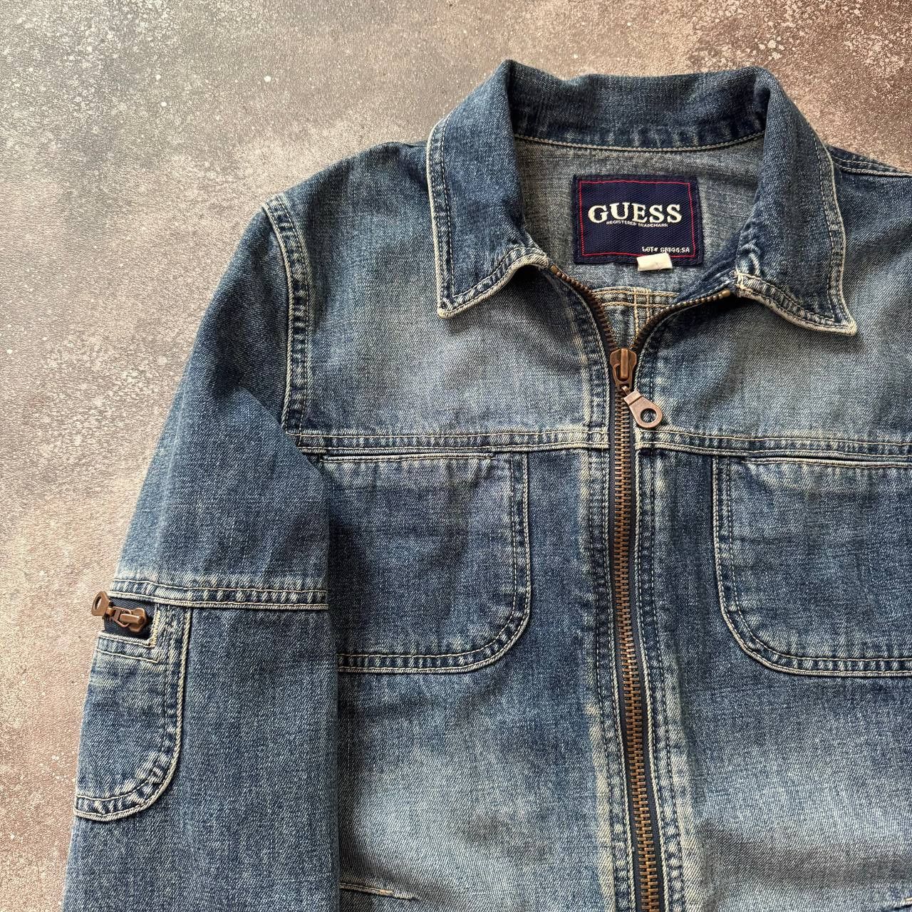 Guess × Japanese Brand Guess Vintage Avant Garde Washed Denim Zip Jacket Size M / US 6-8 / IT 42-44 - 7 Thumbnail