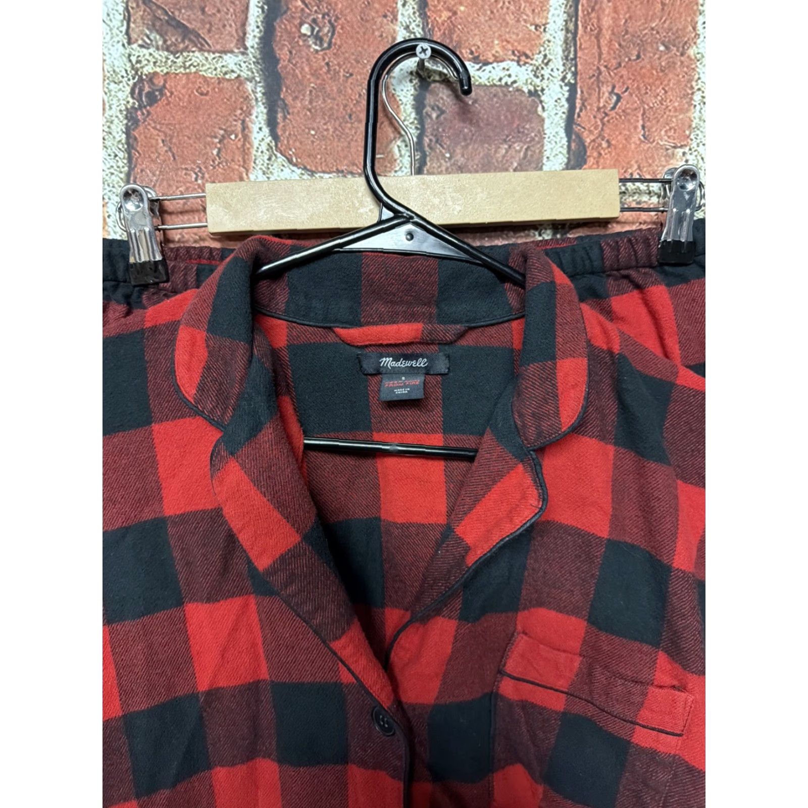 Madewell VINTAGE Madewell Red Black Cotton Flannel Pajama Set S Womens Pajama Set Red Plaid Buffalo Plaid Cotton Flannel Womens S Pajama Set Size ONE SIZE - 2 Thumbnail