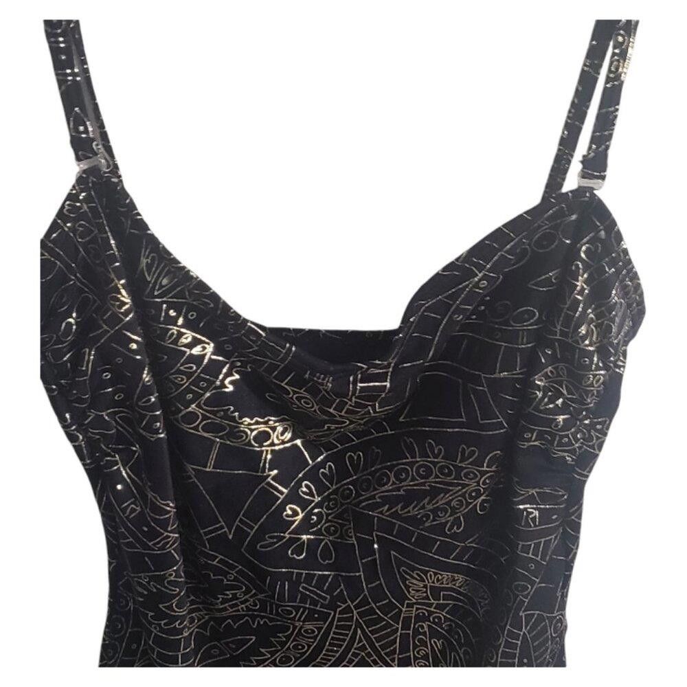 Dior CT1905 Christian Dior Vintage Black & Gold Bathing Suit 12 Size ONE SIZE - 4 Thumbnail