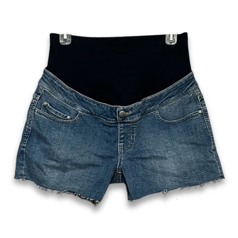 Other Angel Maternity Jean Shorts Pull On Stretch Denim Blue XS Size 33" - 1 Thumbnail