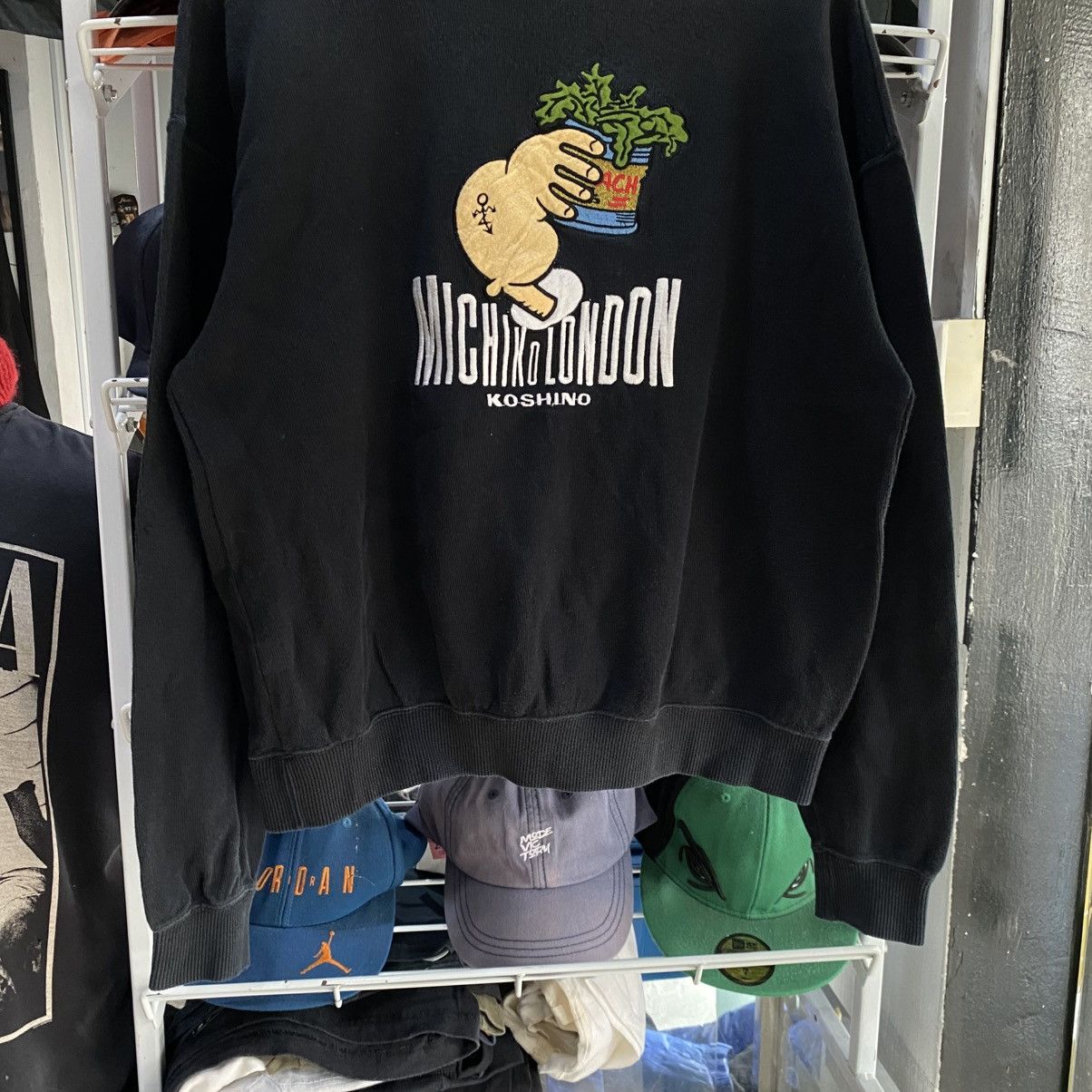 Japanese Brand × Michiko Koshino London × Vintage Michiko London Koshino Popeye Hand Spinach Sweatshirts Size US M / EU 48-50 / 2 - 4 Thumbnail