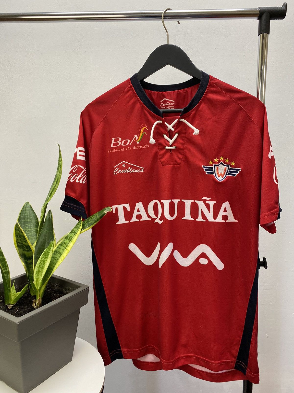 Vintage Jorge Wilstermann #14 Home Soccer Jersey 2014 2015 Bolivian 