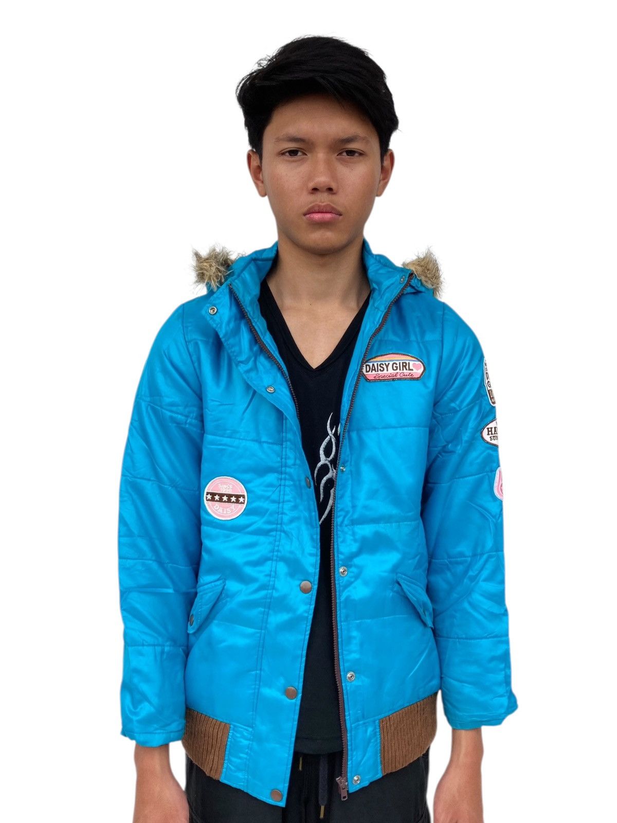 Hysteric Glamour 1990s Daisy Lovers - Fur Hoodie Lightweight Jacket Size US S / EU 44-46 / 1 - 4 Thumbnail