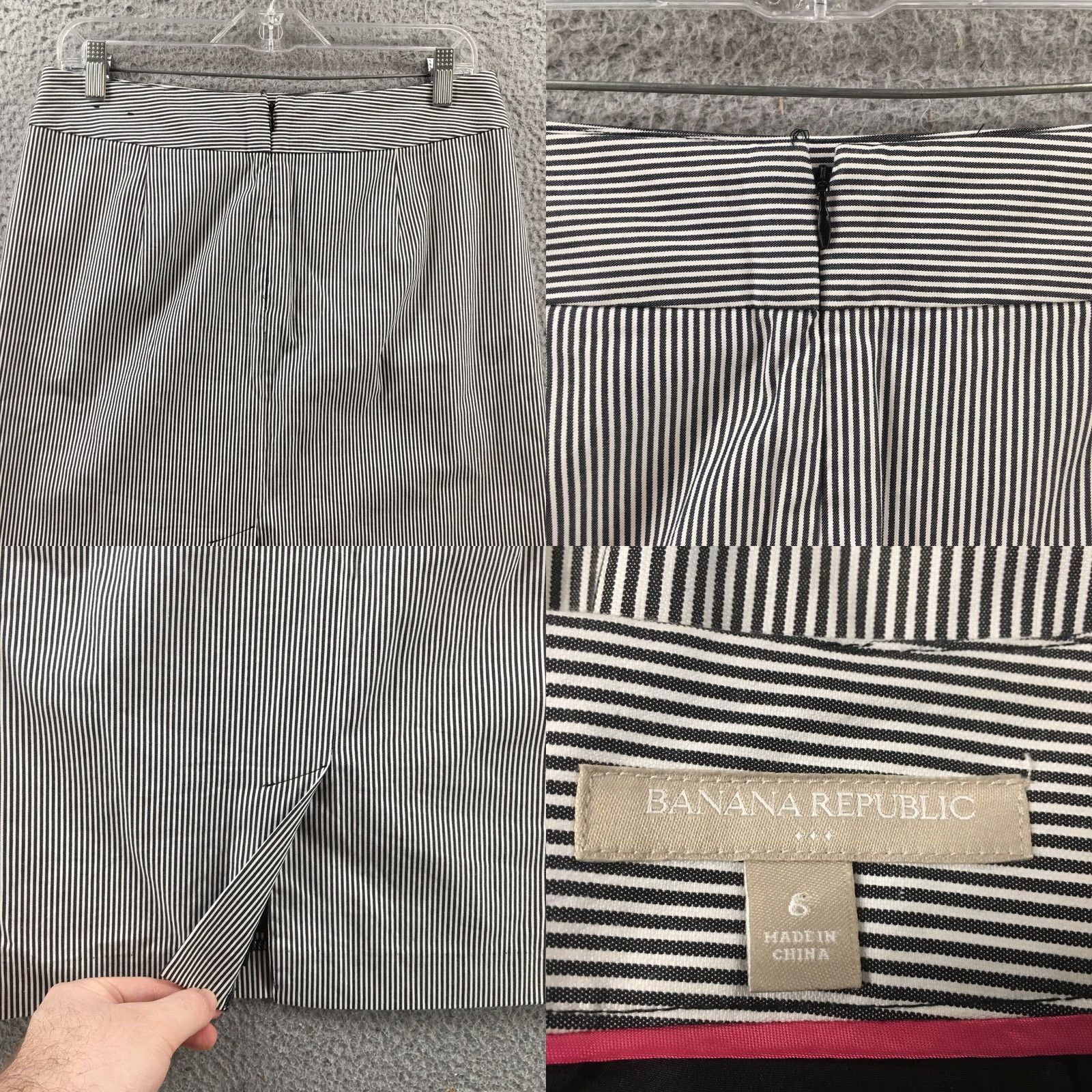 Banana Republic Banana Republic Skirt Womens 6 Mini White Striped Back Zip Casual Size 28" / US 6 / IT 42 - 8 Thumbnail