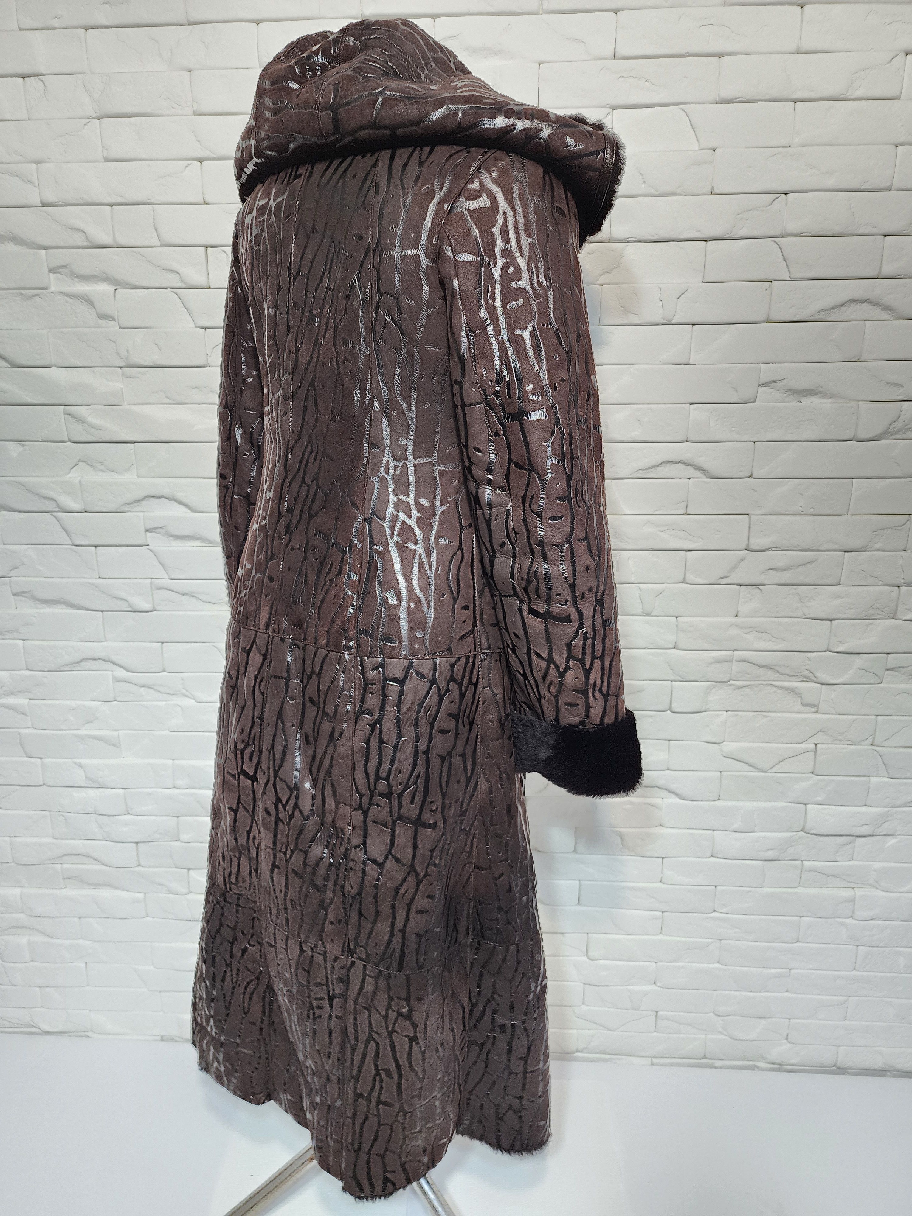 Designer Brown Women's Sheepskin Coat Size M / US 6-8 / IT 42-44 - 5 Thumbnail