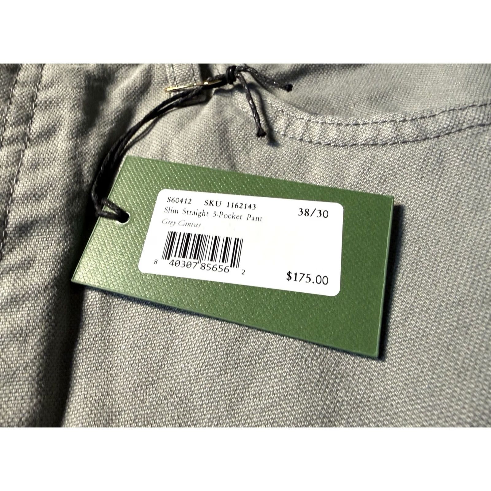 Sid Mashburn Sid Mashburn Mens 38x30 Slim Straight Canvas 5 Pocket Pants GRAY CANVAS Size US 38 / EU 54 - 4 Thumbnail