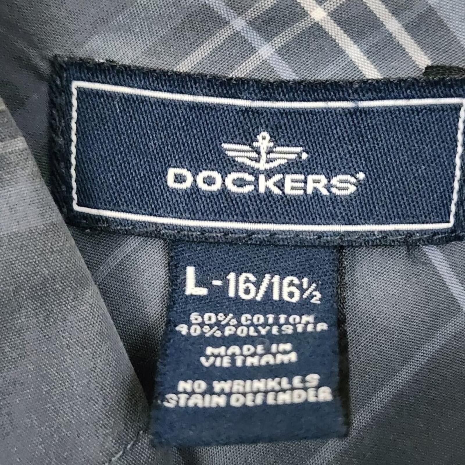 Dockers Large Blue Plaid Long Sleeve Mens Dockers Shirt Size US L / EU 52-54 / 3 - 2 Thumbnail