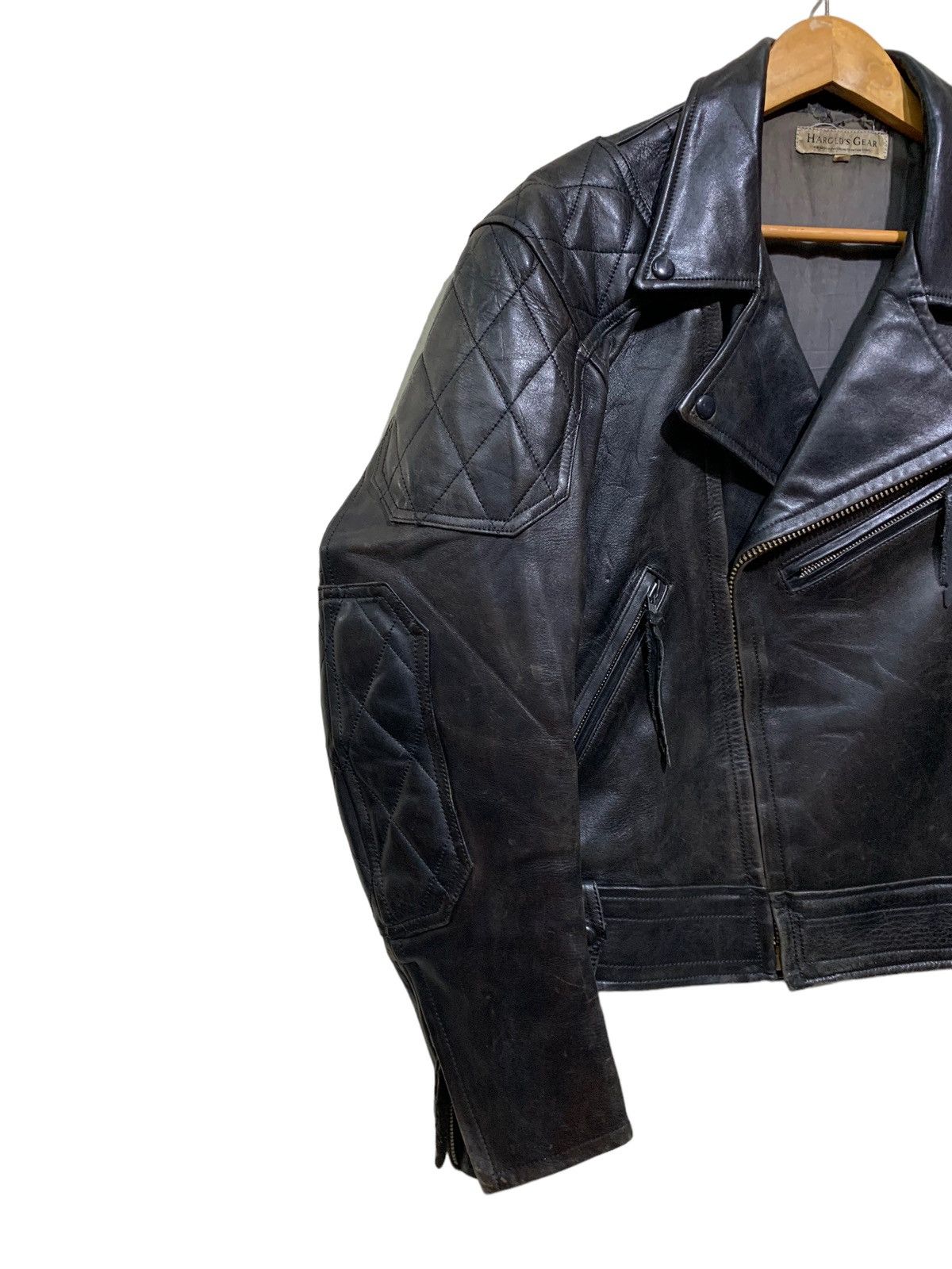 Japanese Brand 🔥HAROLD GEAR DOUBLE COLLAR BIKERS LEATHER JACKET Size US M / EU 48-50 / 2 - 2 Thumbnail