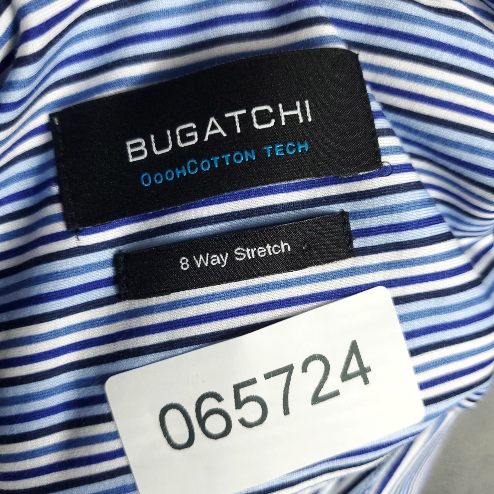 BUGATCHI Bugatchi Shirt Mens XL Blue Striped Stretch Shaped Fit Button Up Long Sleeve Size US XL / EU 56 / 4 - 8 Thumbnail