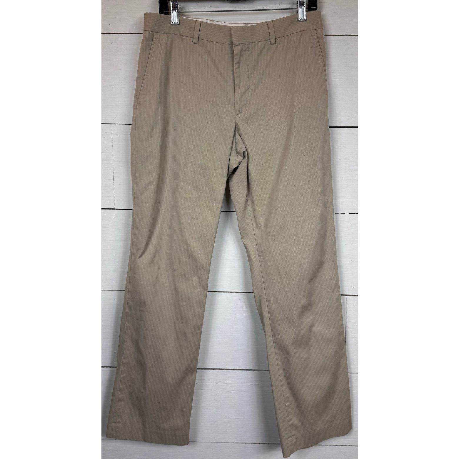 Express Express Beige Striped Dress Pants Men's Size 32x32 Size US 32 / EU 48 - 1 Thumbnail