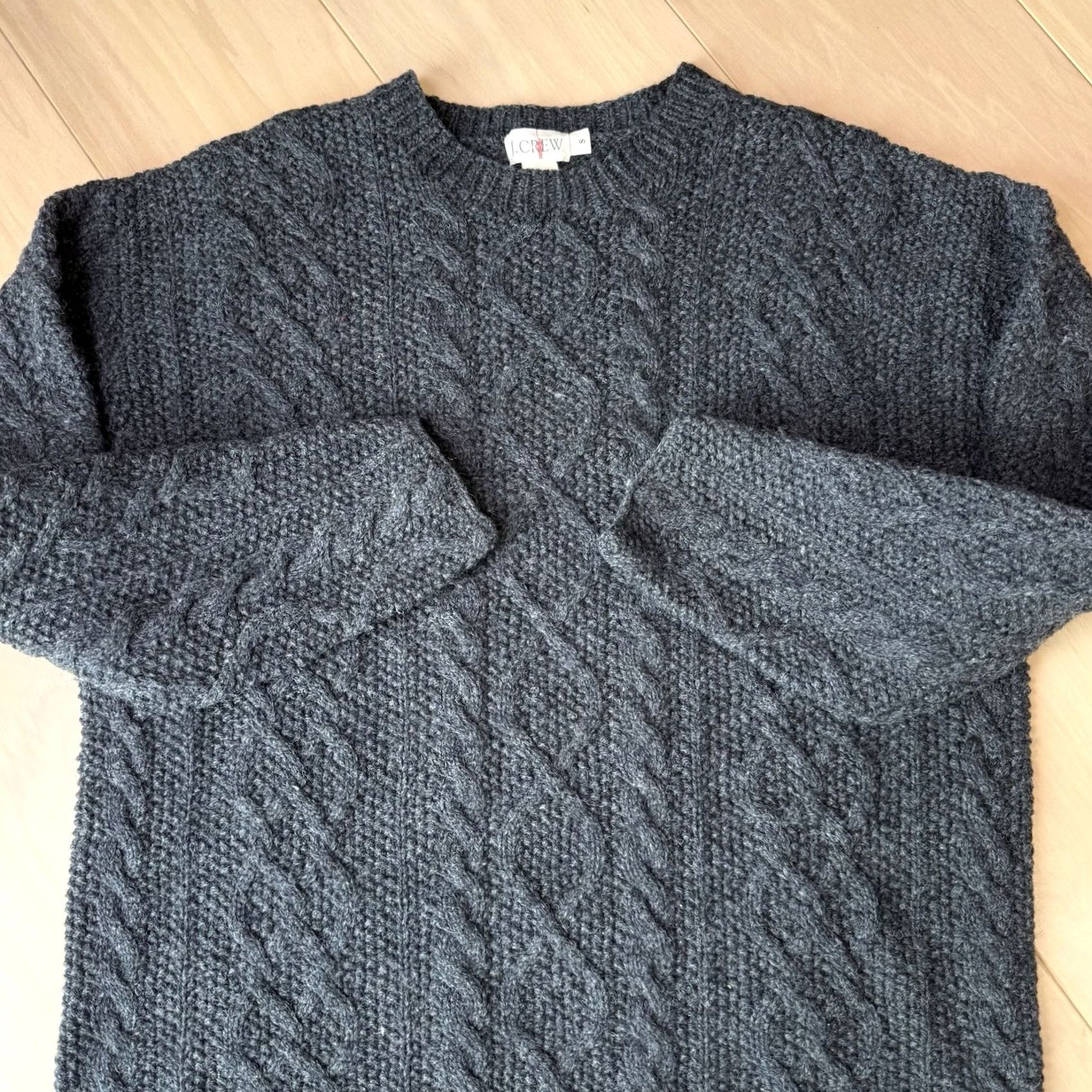 J.Crew VINTAGE J.CREW Cable Knit Sweater S Gray Wool Pullover Crew Neck Men’s Knit Pattern Solid Fall Winter 90s USA Art Hip Hop Hippie Nature Outdoor Logo Size US S / EU 44-46 / 1 - 5 Thumbnail