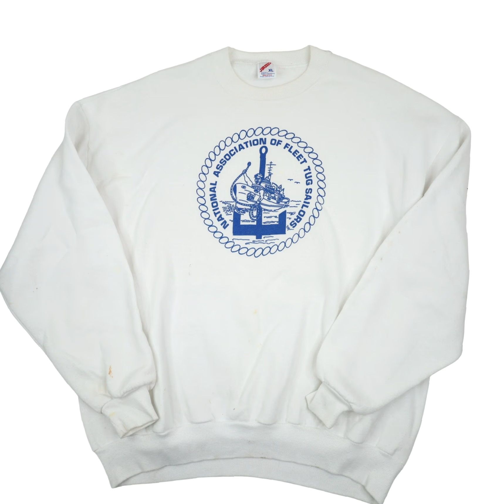 Vintage VINTAGE National Association of Fleet Tug Sailors Graphic Sweatshirt Men XL White Sweatshirt Size US XL / EU 56 / 4 - 2 Thumbnail