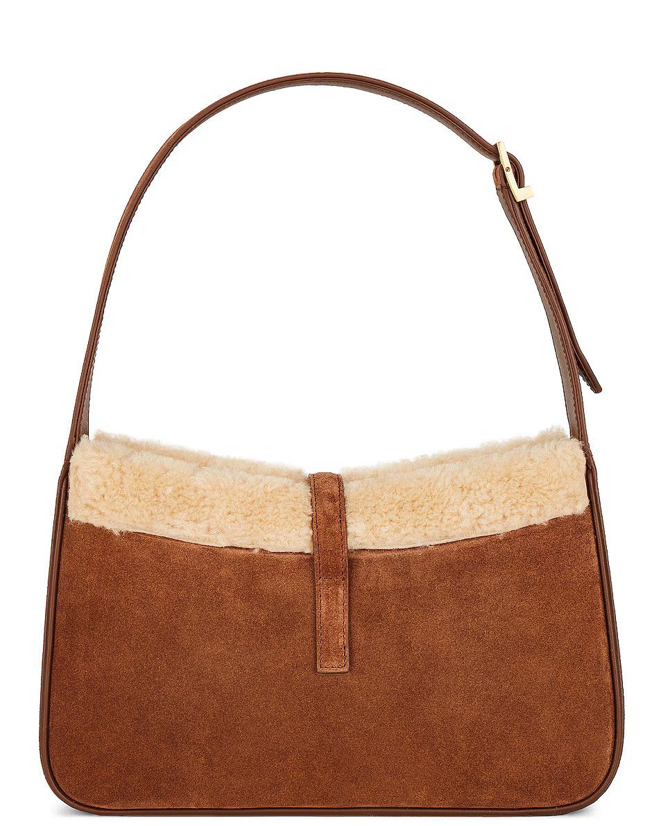 Saint Laurent Paris o1bcso1str0325 Size: OS/Le 5 A 7 In Suede Shearling in Brown Size ONE SIZE - 2 Thumbnail