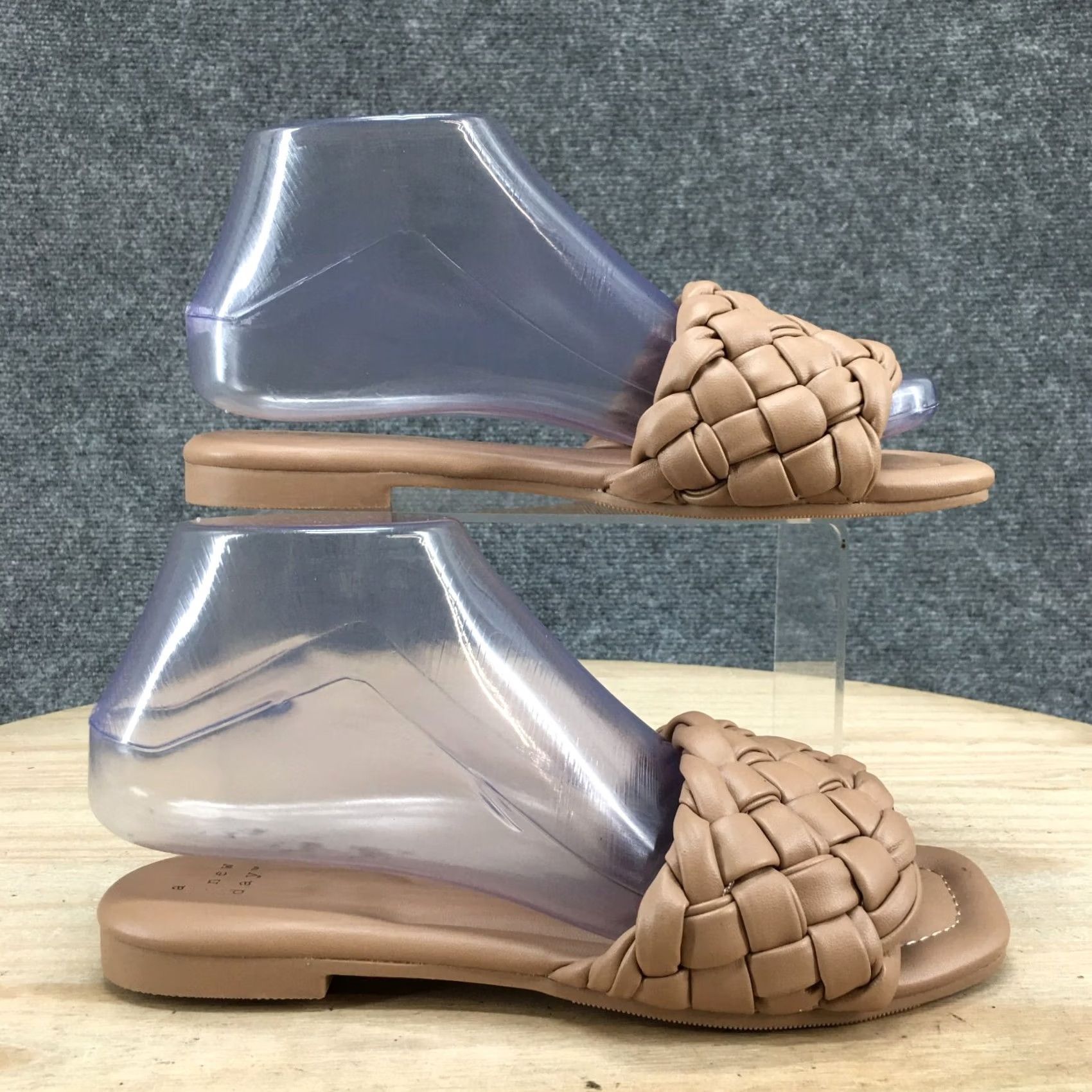 Vintage A New Day Sandals Womens 6 Casual Slip On Braided Flats Slide Brown Faux Leather Sandal Women Braided Flat Slide Brown Faux Leather Size US 6 / IT 36 - 2 Thumbnail