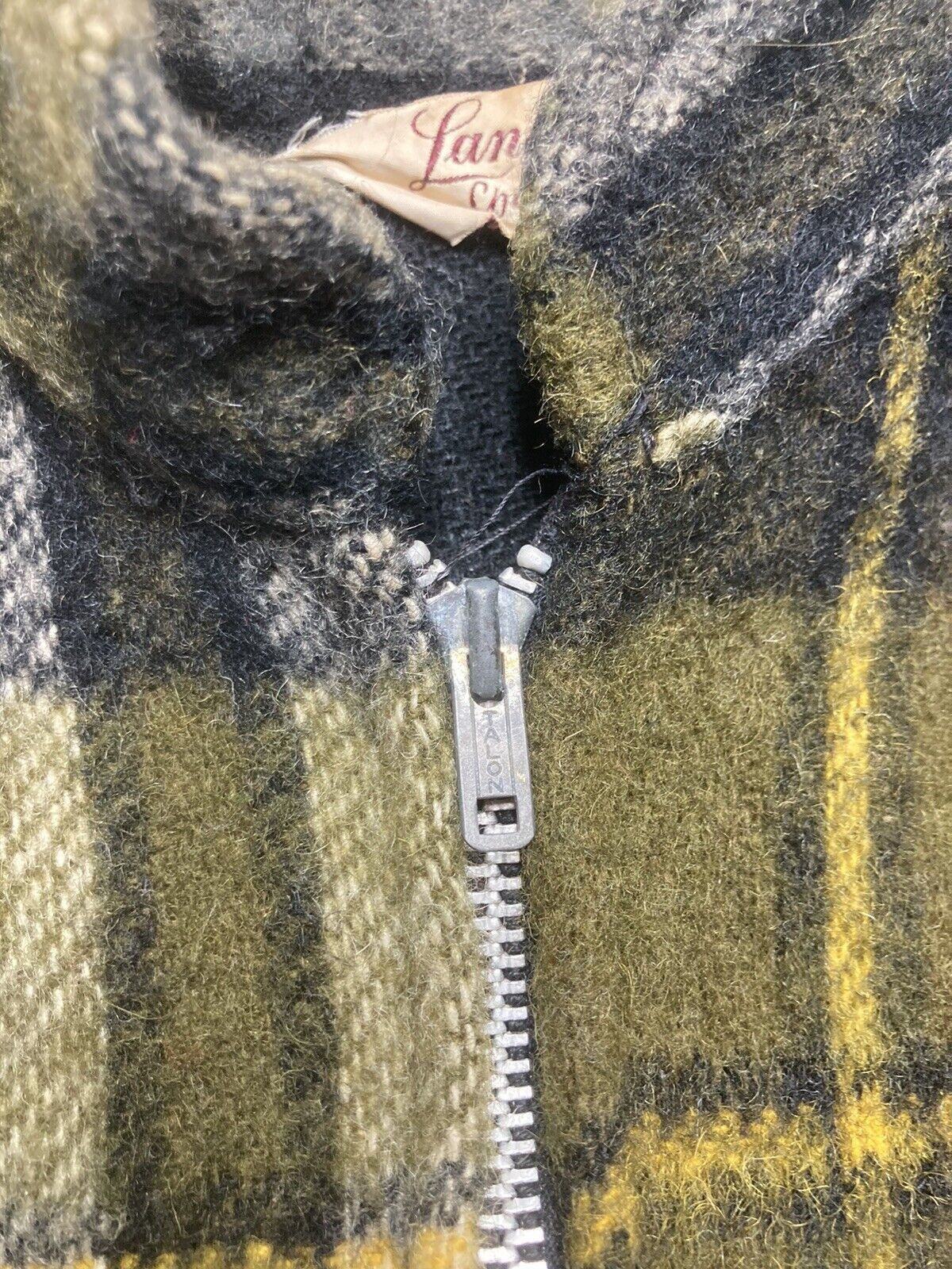 Vintage 1950s wool poncho jacket cape coat plaid fringe zip up Size ONE SIZE - 5 Thumbnail