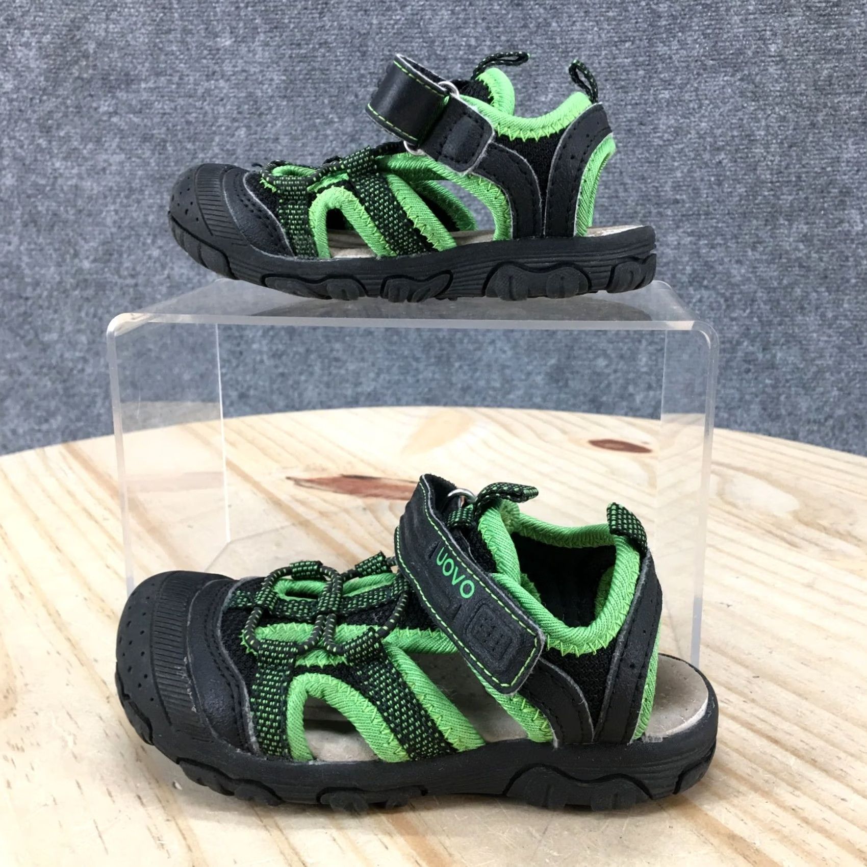 Vintage Uovo Sandals Child 25 Trekking Hiking Beach Strappy Comfort Black Fabric Mens Size US 8 / IT 38 - 2 Thumbnail