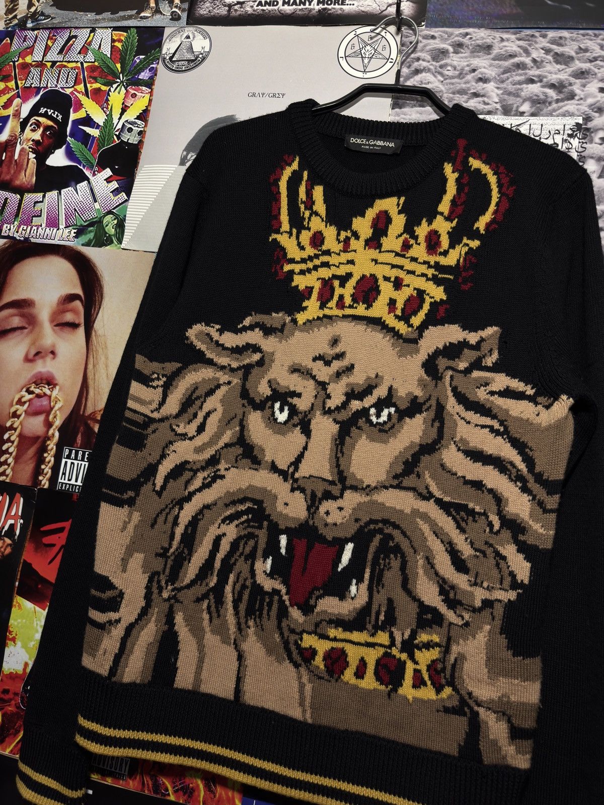 Dolce & Gabbana Dolce Gabbana Wool King Lion Sweater Size US XL / EU 56 / 4 - 2 Thumbnail