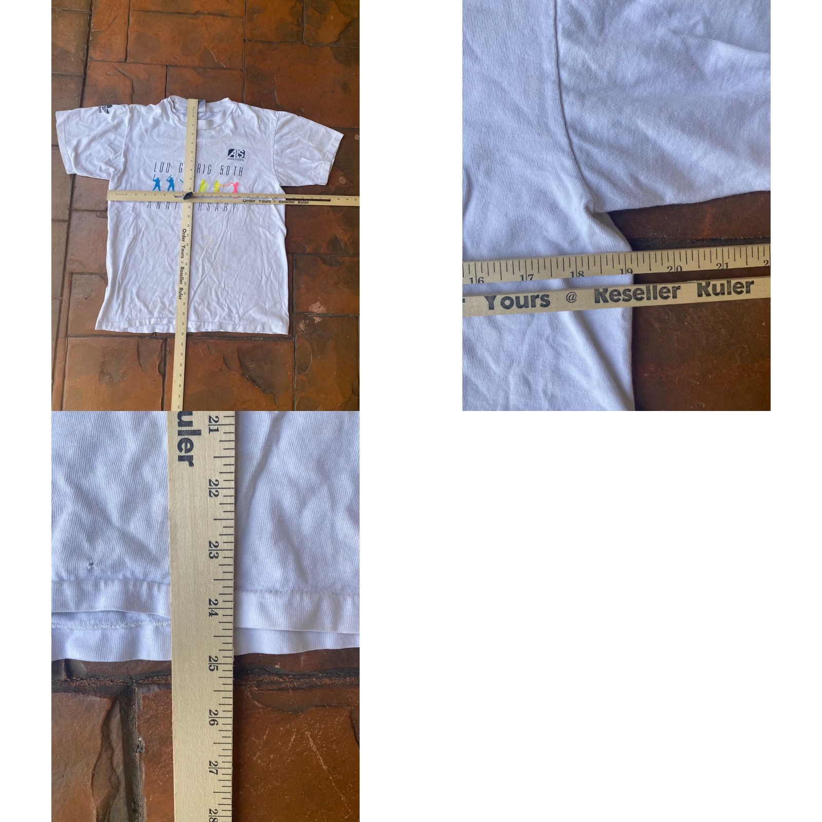 Vintage VINTAGE 90s Adidas Lou Gehrig 50th Anniversary Als White T Shirt Large Size US L / EU 52-54 / 3 - 8 Thumbnail