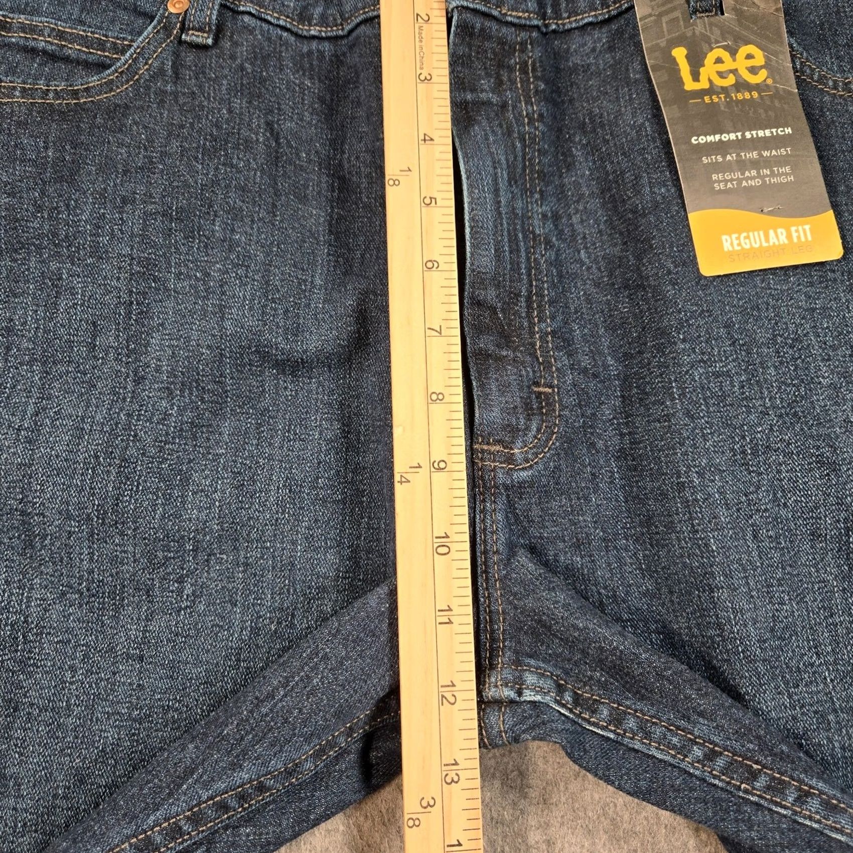 Lee Lee Regular Fit Straight Leg Jeans Mens 42x30 Blue Medium Wash Stretch Denim Size US 42 / EU 58 - 5 Thumbnail