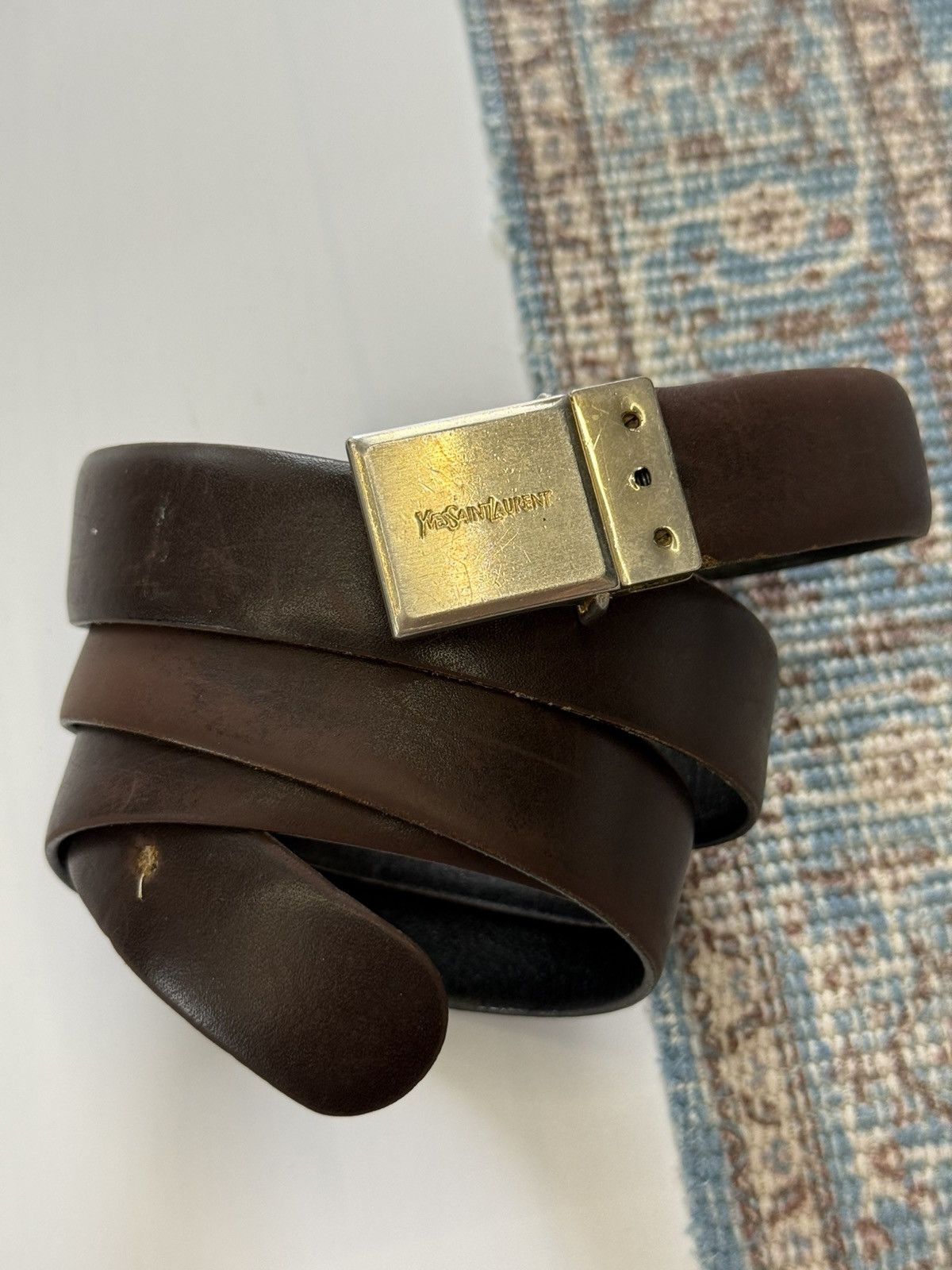 Yves Saint Laurent Vintage 70-80s Yves Saint Laurent Leather Belt Size ONE SIZE - 1 Thumbnail