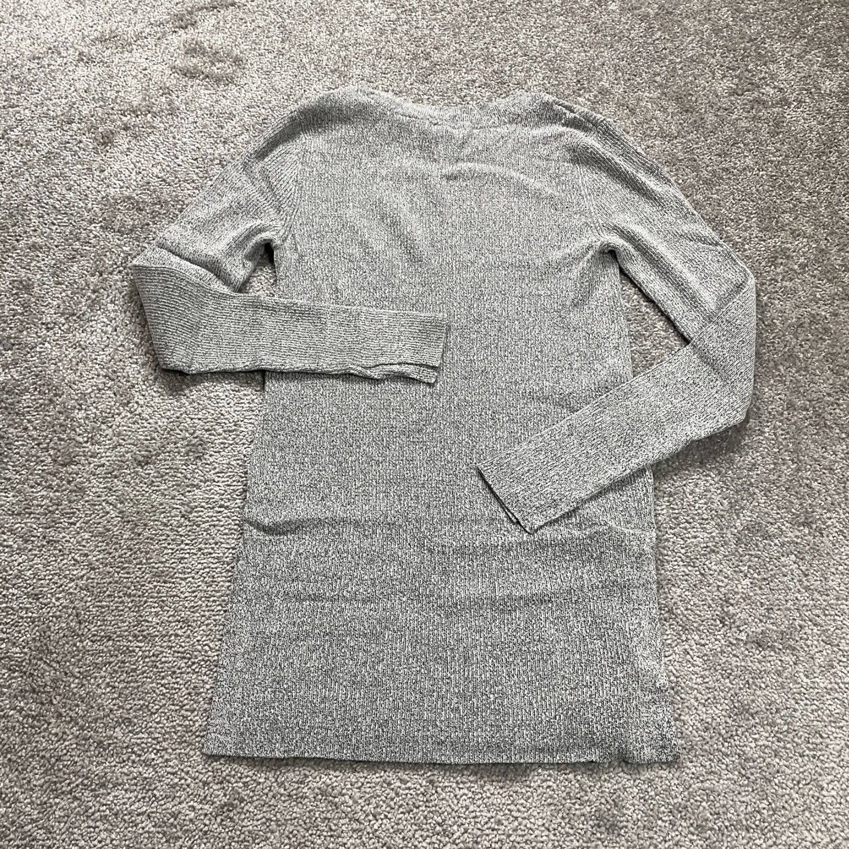 Vintage Cato Sweater Dress Women M Gray Crew Neck Knee Length Side Slit Long Sleeve Size M / US 6-8 / IT 42-44 - 2 Thumbnail