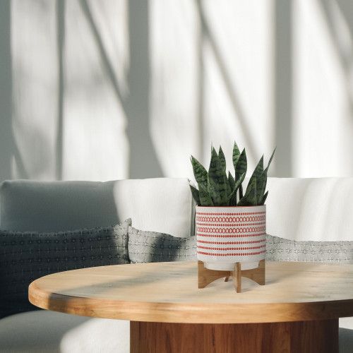 Designer × Homemade 10" AZTEC PLANTER W/ WOOD STAND, ORANGE Size US L / EU 52-54 / 3 - 1 Thumbnail