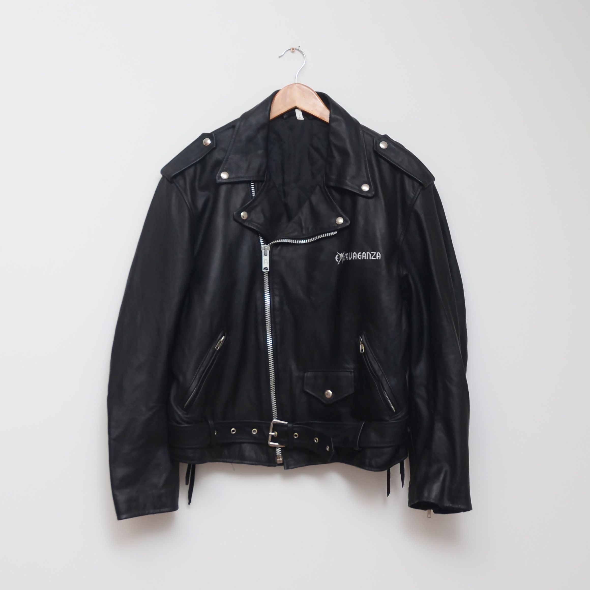 Vintage VINTAGE Made in France BLACK MOTORCYCLE LEATHER BIKER JACKET Size US M / EU 48-50 / 2 - 1 Thumbnail