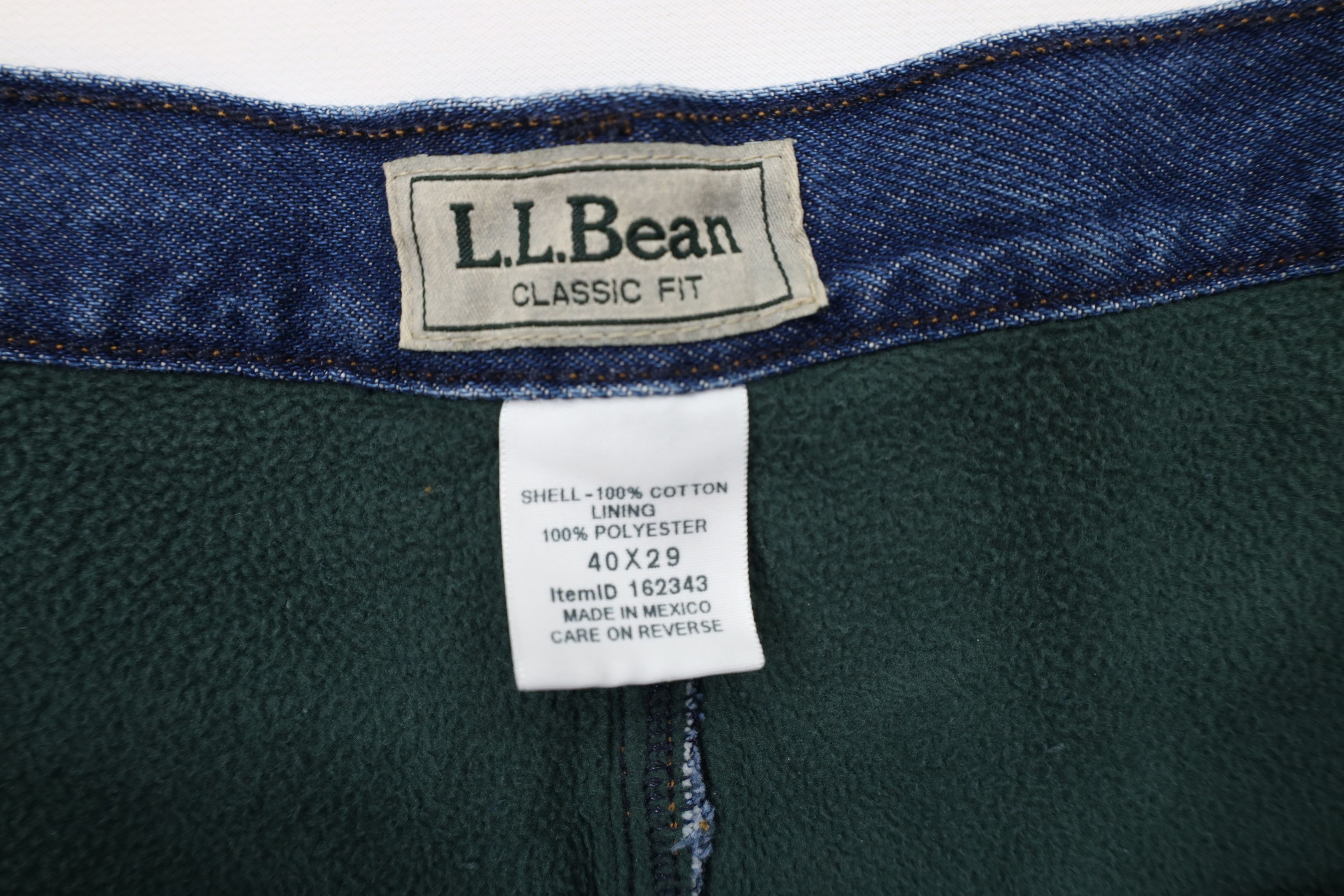 L.L. Bean × Vintage Deadstock Vintage LL Bean Fleece Lined Denim Jeans Blue Size US 40 / EU 56 - 7 Thumbnail