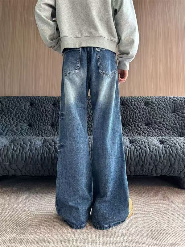 Japanese Brand × Jean Japanese retro blue washed wide-leg flared jeans Size US 32 / EU 48 - 4 Thumbnail