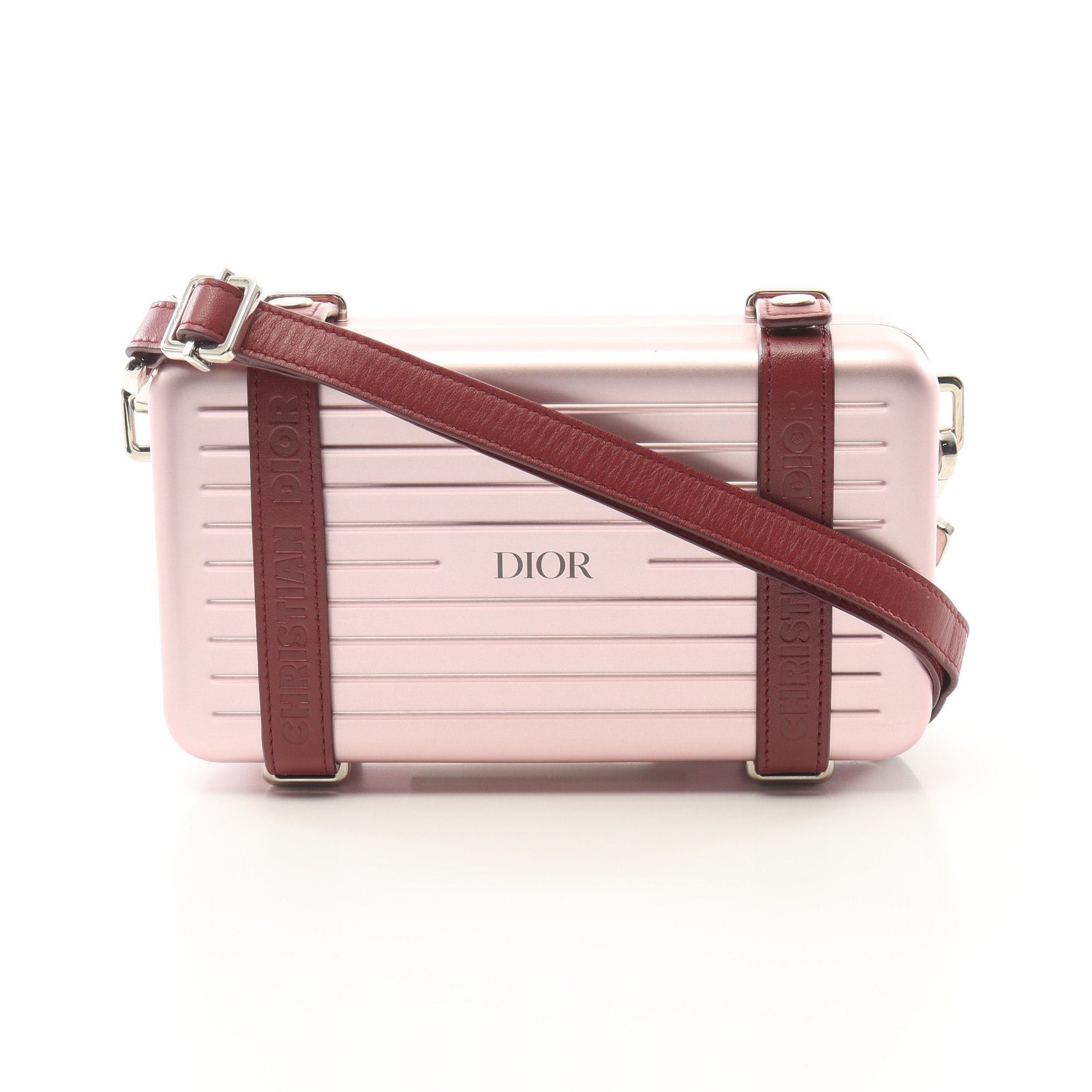 Dior Dior Christian Dior * Rimowa Personal Clutch Bag Shoulder Aluminum Leather Pink Burgundy Size ONE SIZE - 1 Thumbnail