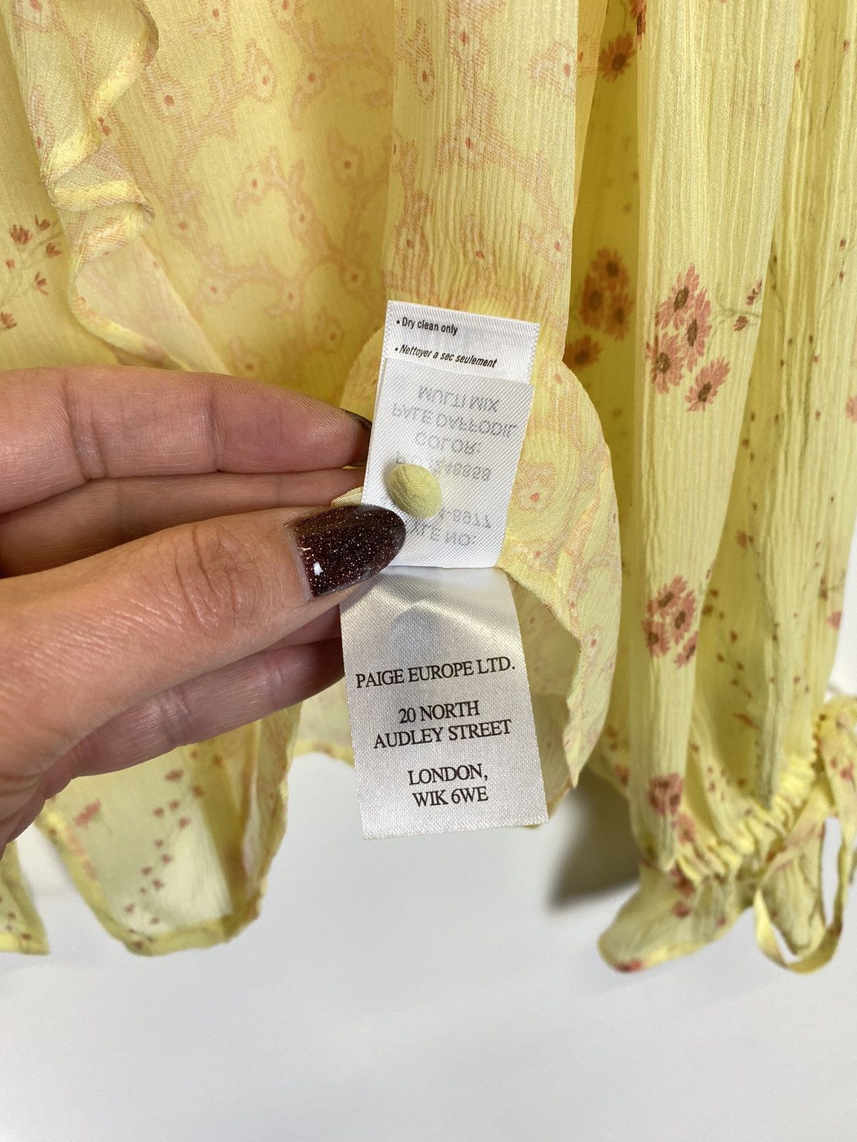 Paige Designer Paige Silk Blouse Shirt Ladies Size S Yellow Luxury Size S / US 4 / IT 40 - 8 Thumbnail