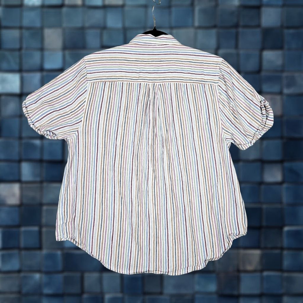 Madewell Madewell Button-Up Short Sleeve Striped Cotton Blouse Women S Regular Multicolor Shirt Size S / US 4 / IT 40 - 1 Thumbnail