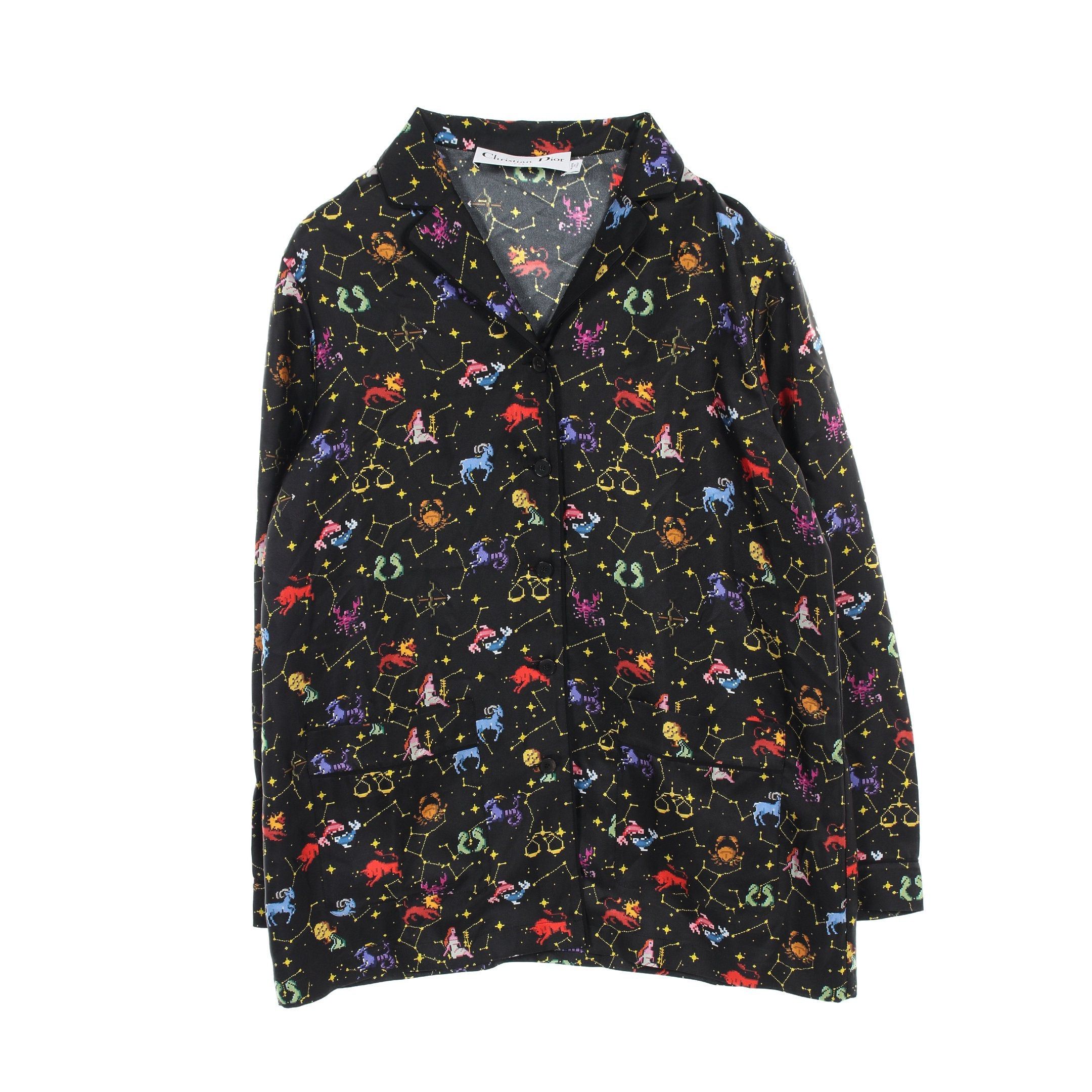 Dior Dior Zodiac Pixel Shirt Silk Black Multicolor Size ONE SIZE - 1 Thumbnail