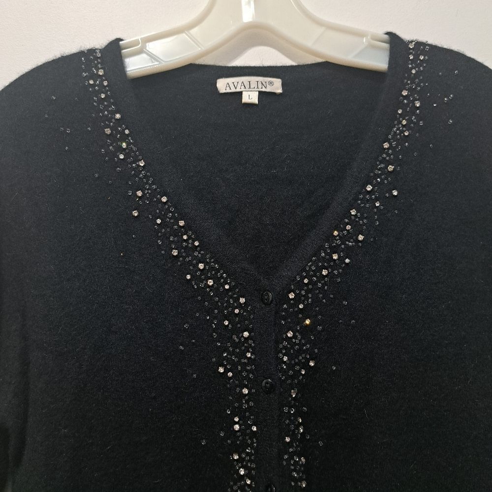 Other Avalin Angora Rhinestones Embellished Y2K Cardigan Gothic Sw Size L / US 10 / IT 46 - 14 Thumbnail