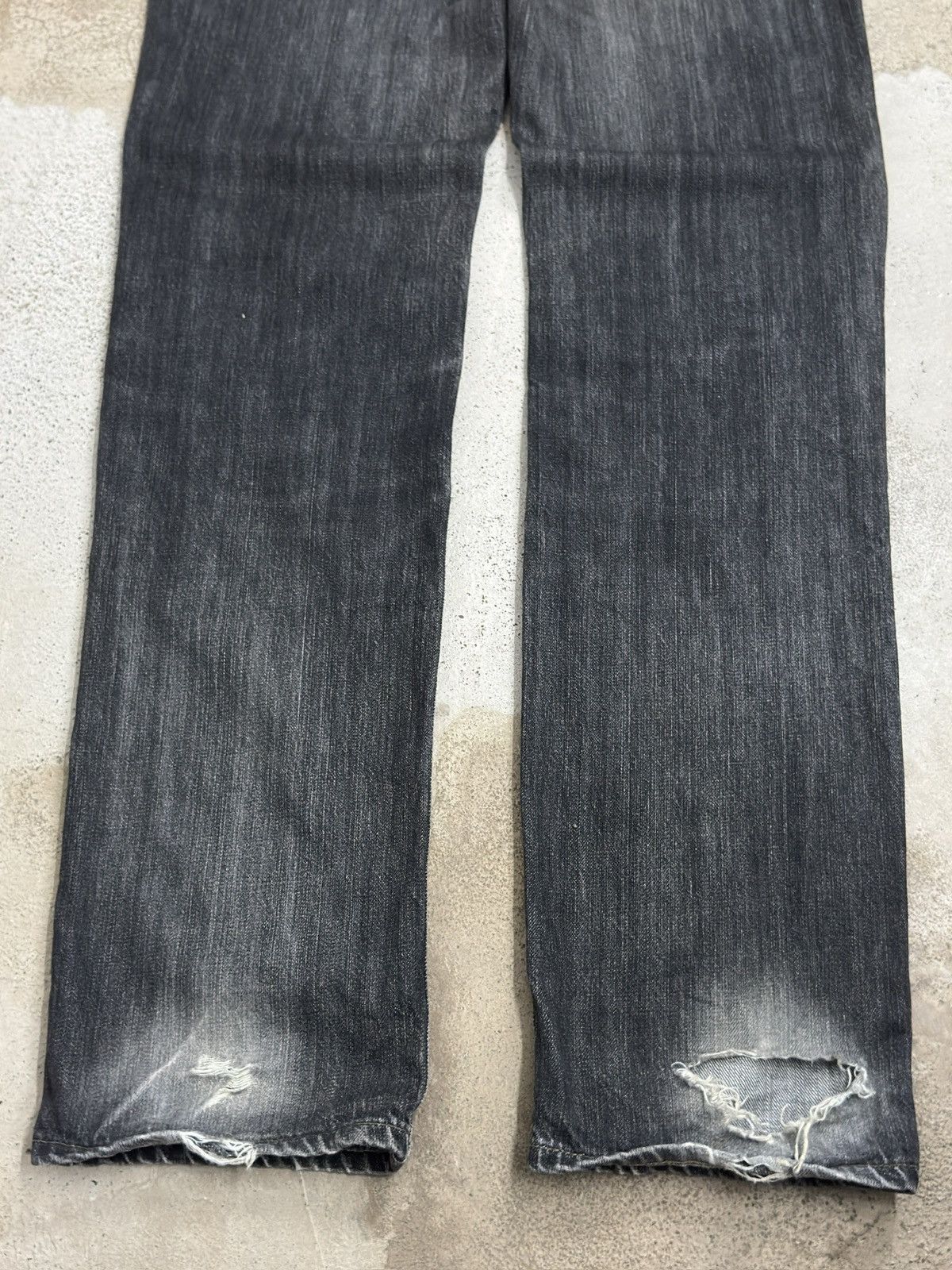 Edwin Vintage Edwin402 Black Faded Distressed Denim Size US 31 - 11 Thumbnail