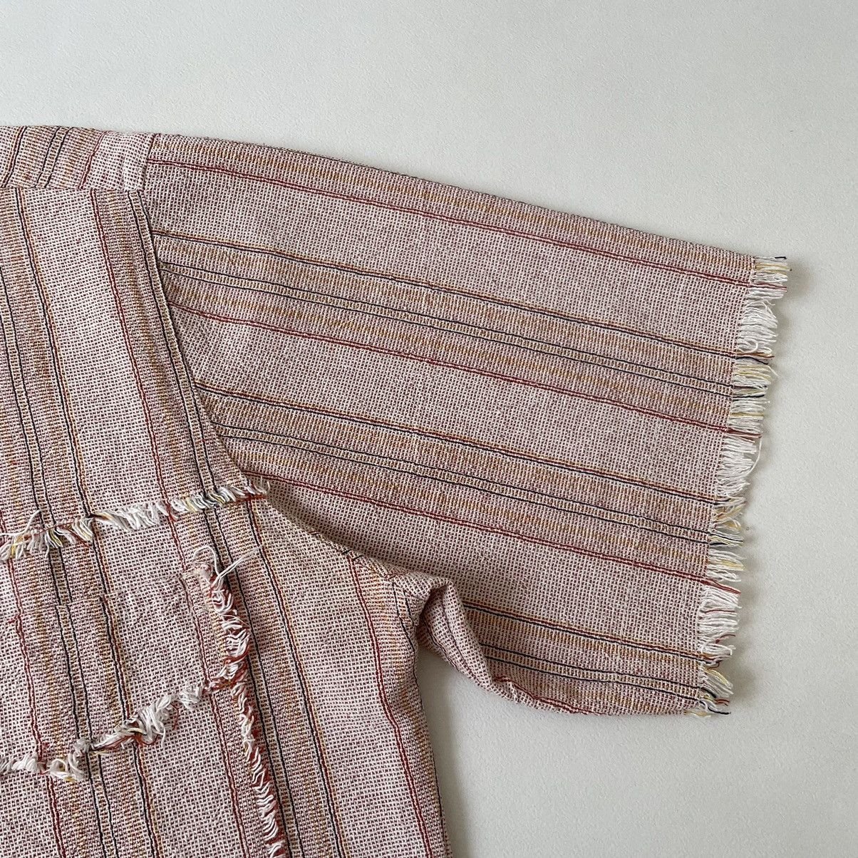 Giorgio Armani 1980s Sample Raw Edge Striped Linen Shirt Size US M / EU 48-50 / 2 - 12 Thumbnail