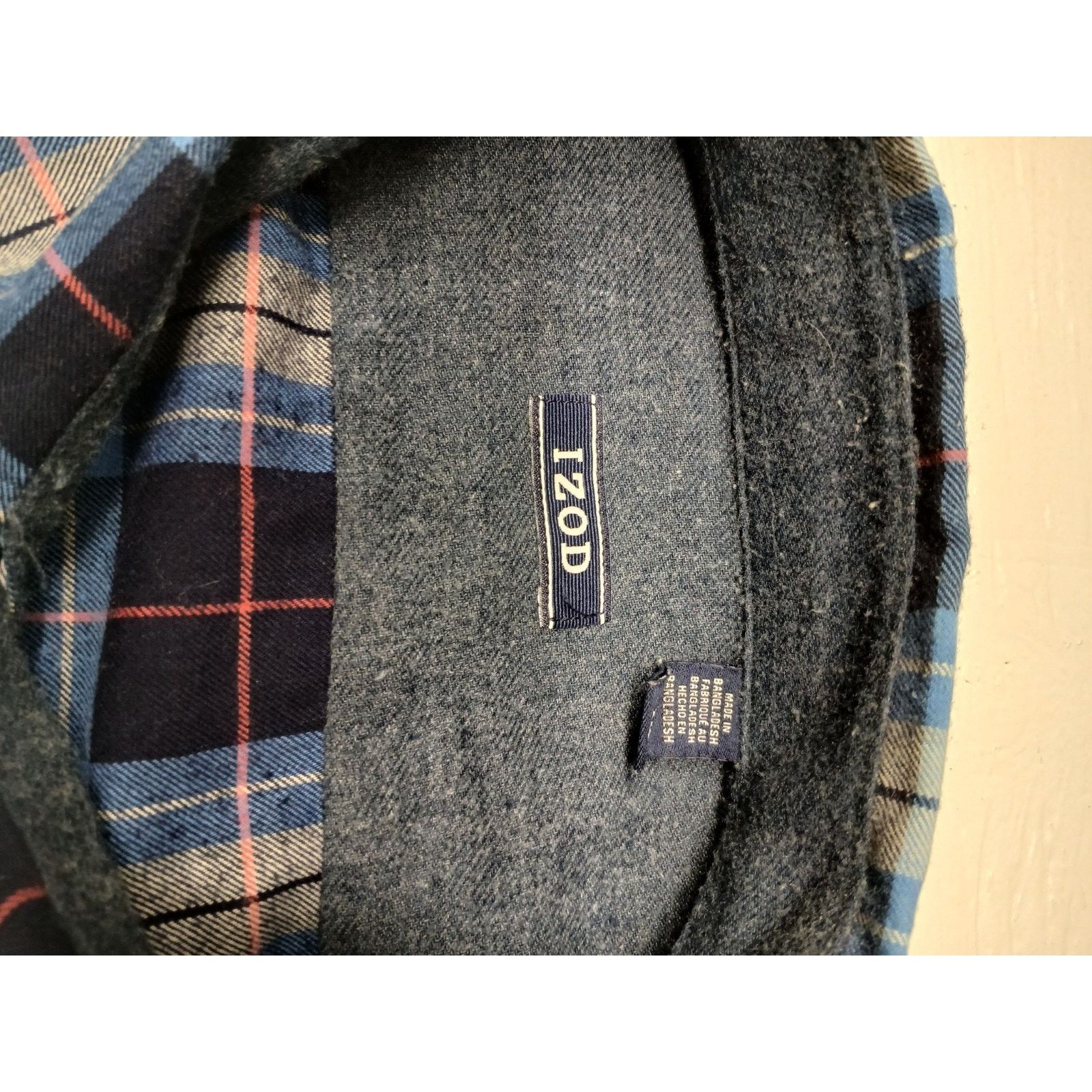Izod Izod (2XL) Men's Blue Plaid Button Long Sleeve Dress Shirt Size US XXL / EU 58 / 5 - 4 Thumbnail