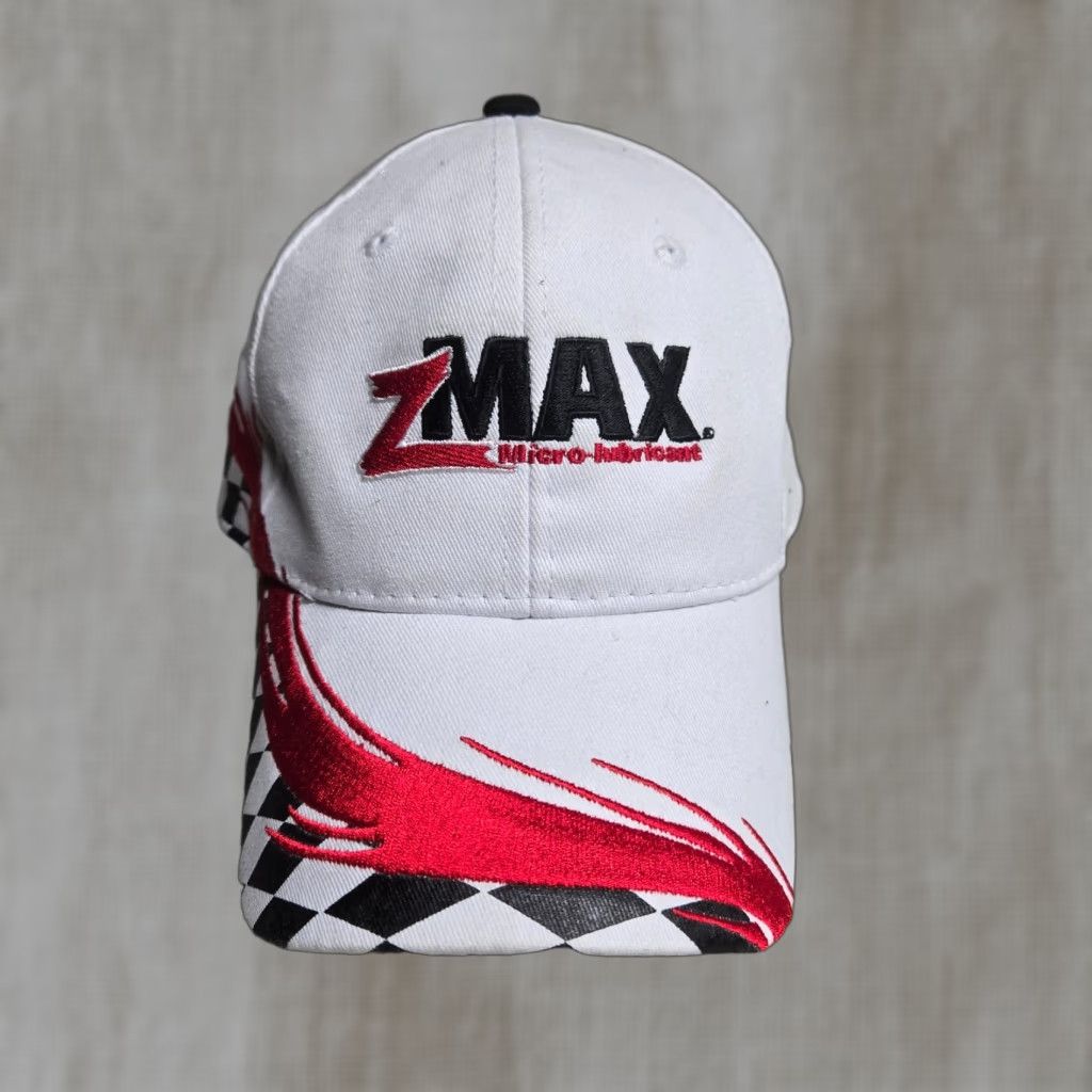 Vintage ZMAX Hat Baseball Cap One Size White Adjustable Mens Adult Automotive Theme Cap Size ONE SIZE - 1 Thumbnail