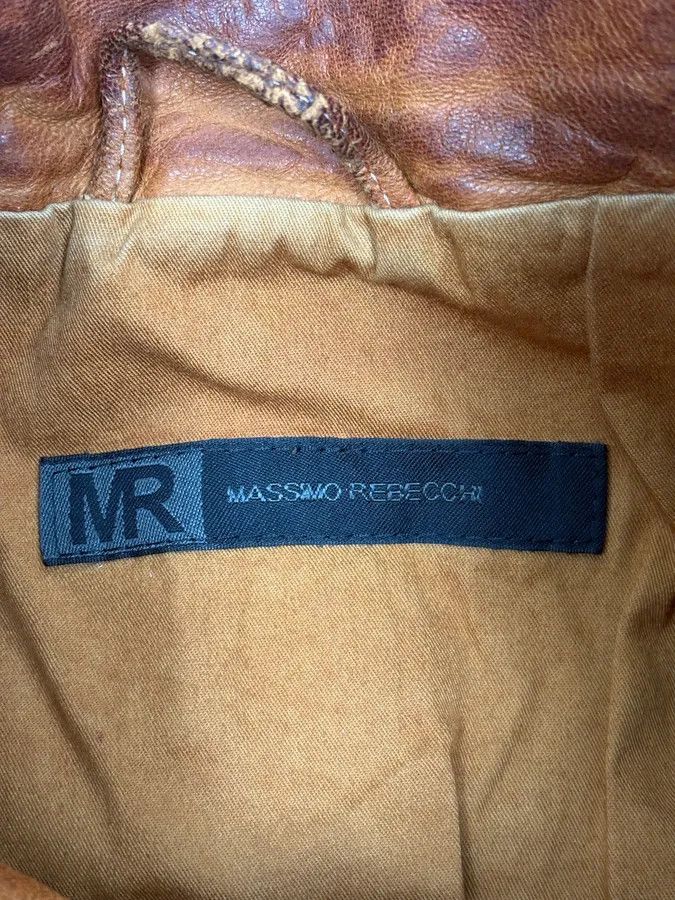 Vintage 2000s Massimo Rebecchi Cognac Biker Leather Jacket Size US M / EU 48-50 / 2 - 10 Thumbnail
