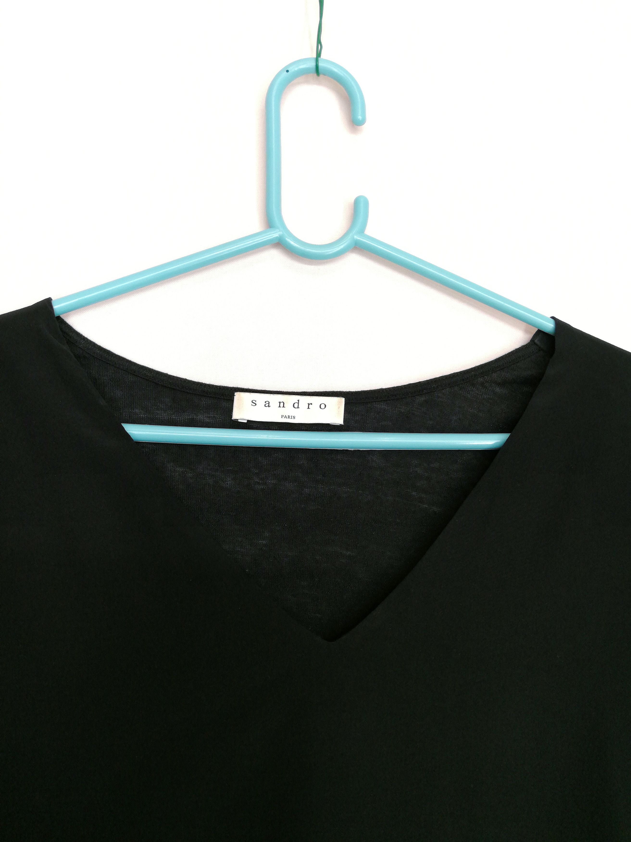 Sandro Sandro Paris Blouse V-Neck Silk & Linen Shirt Size S / US 4 / IT 40 - 4 Thumbnail